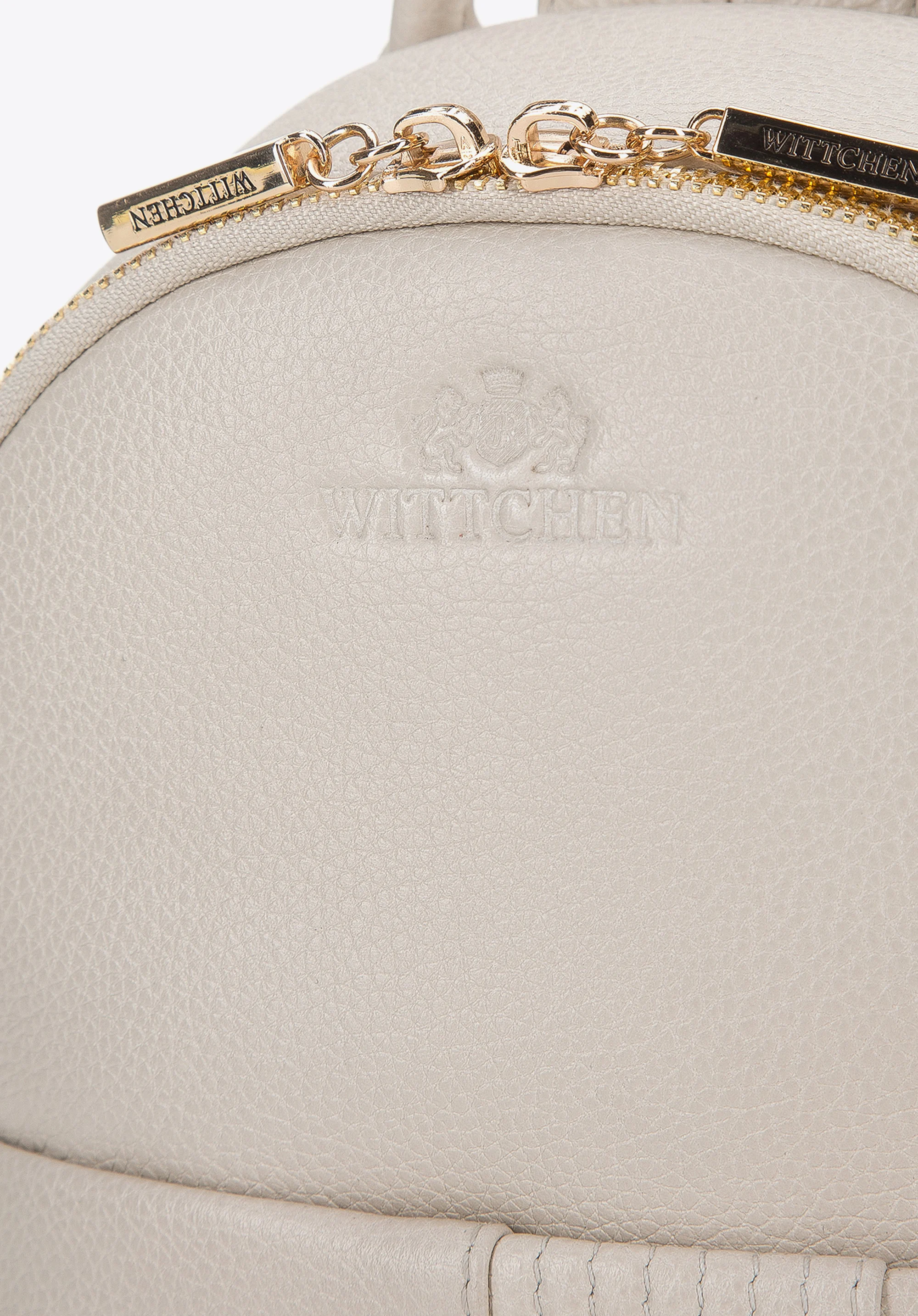 Damski miniplecak skórzany z pionowym suwakiem