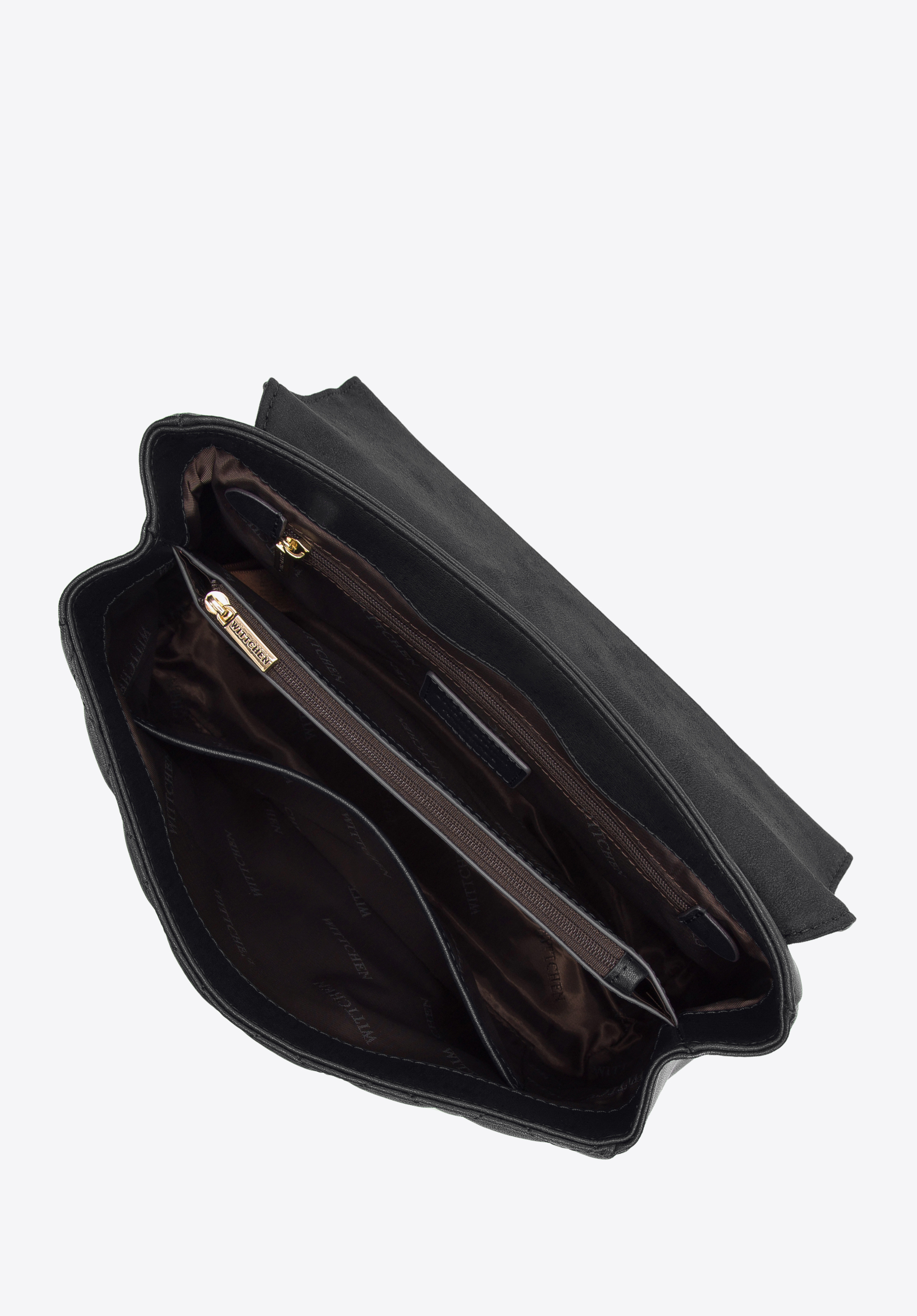 Damska listonoszka skórzana z ozdobnym monogramem