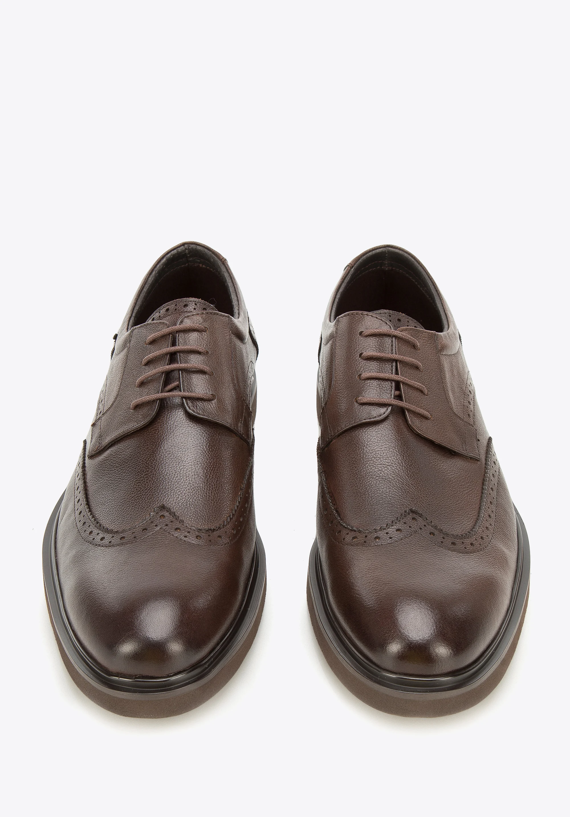 Męskie brogsy skórzane na nowoczesnej podeszwie