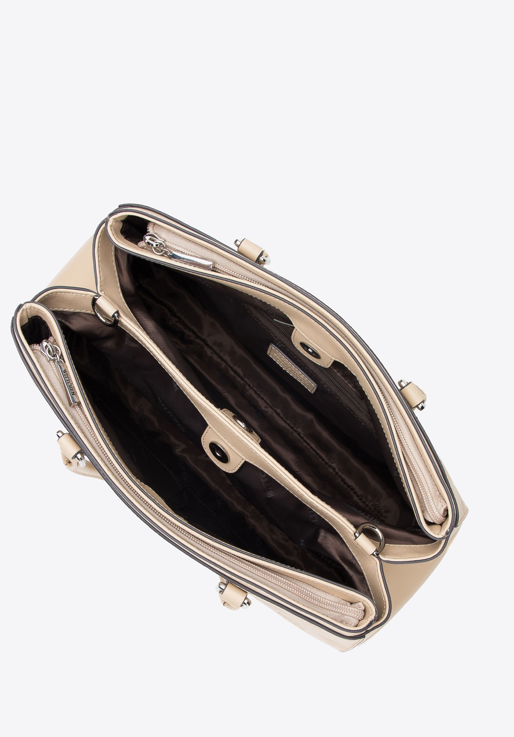 Torebka kuferek ze skóry tłoczonej w monogram