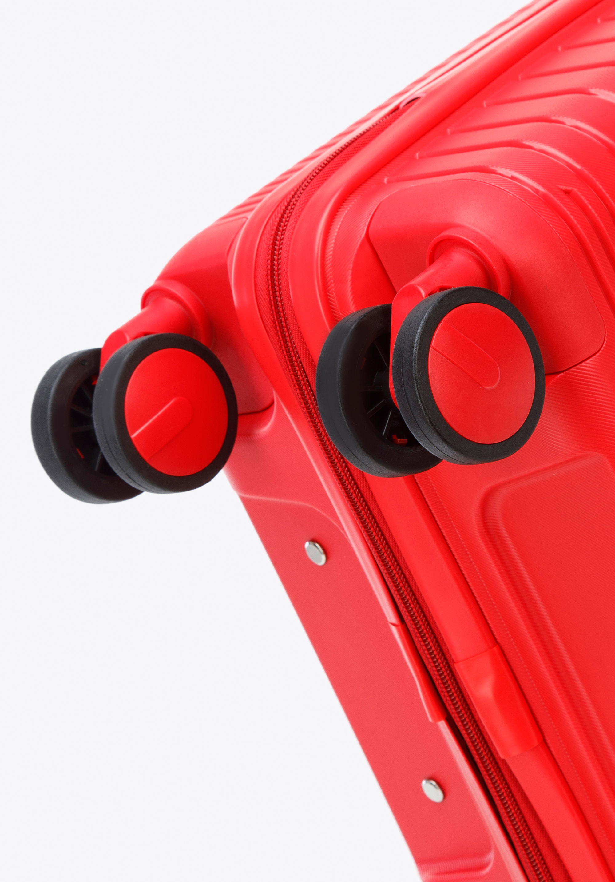 Walizka średnia z polipropylenu z błyszczącymi paskami