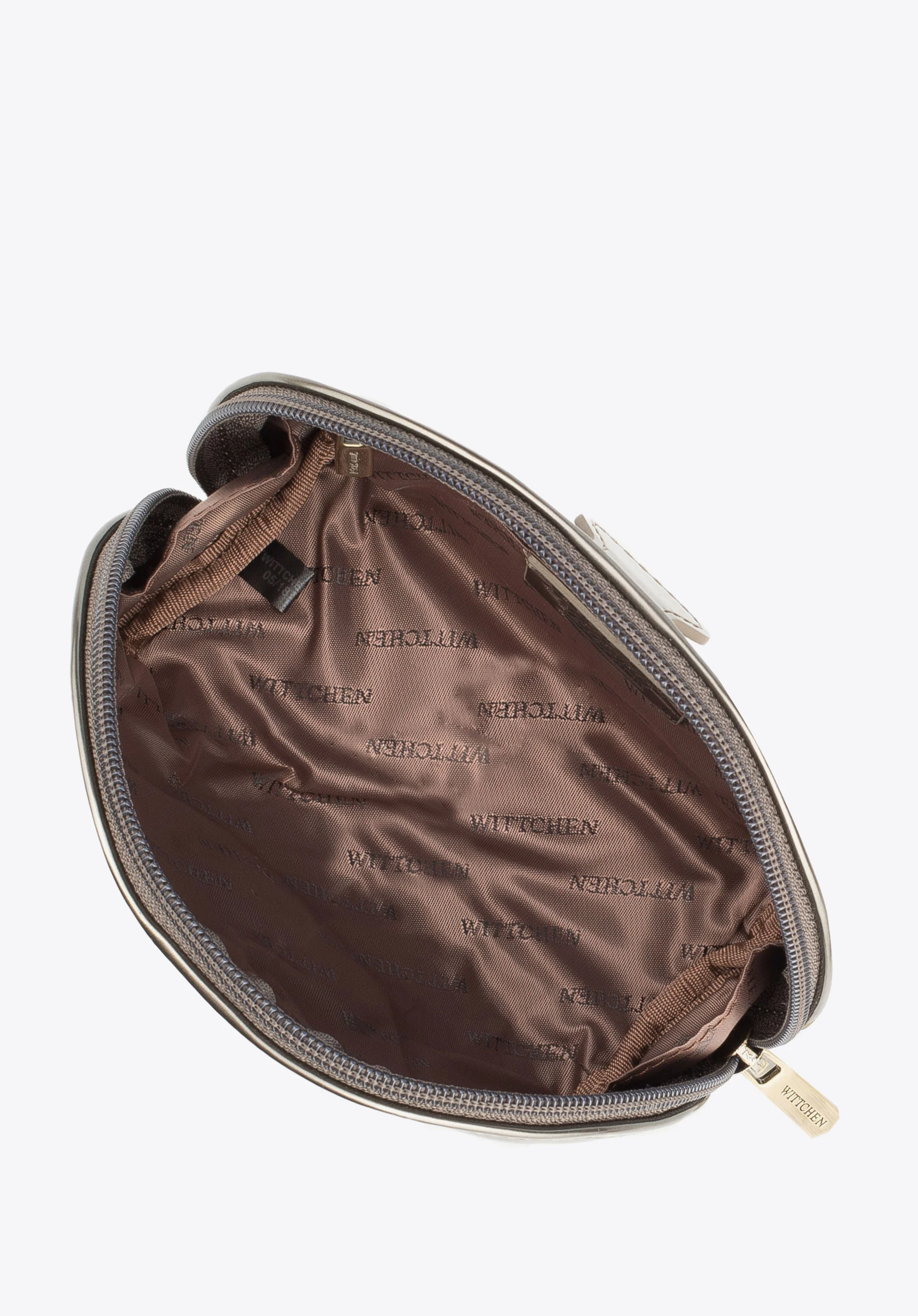 Kosmetyczka skórzana lakierowana półokrągła