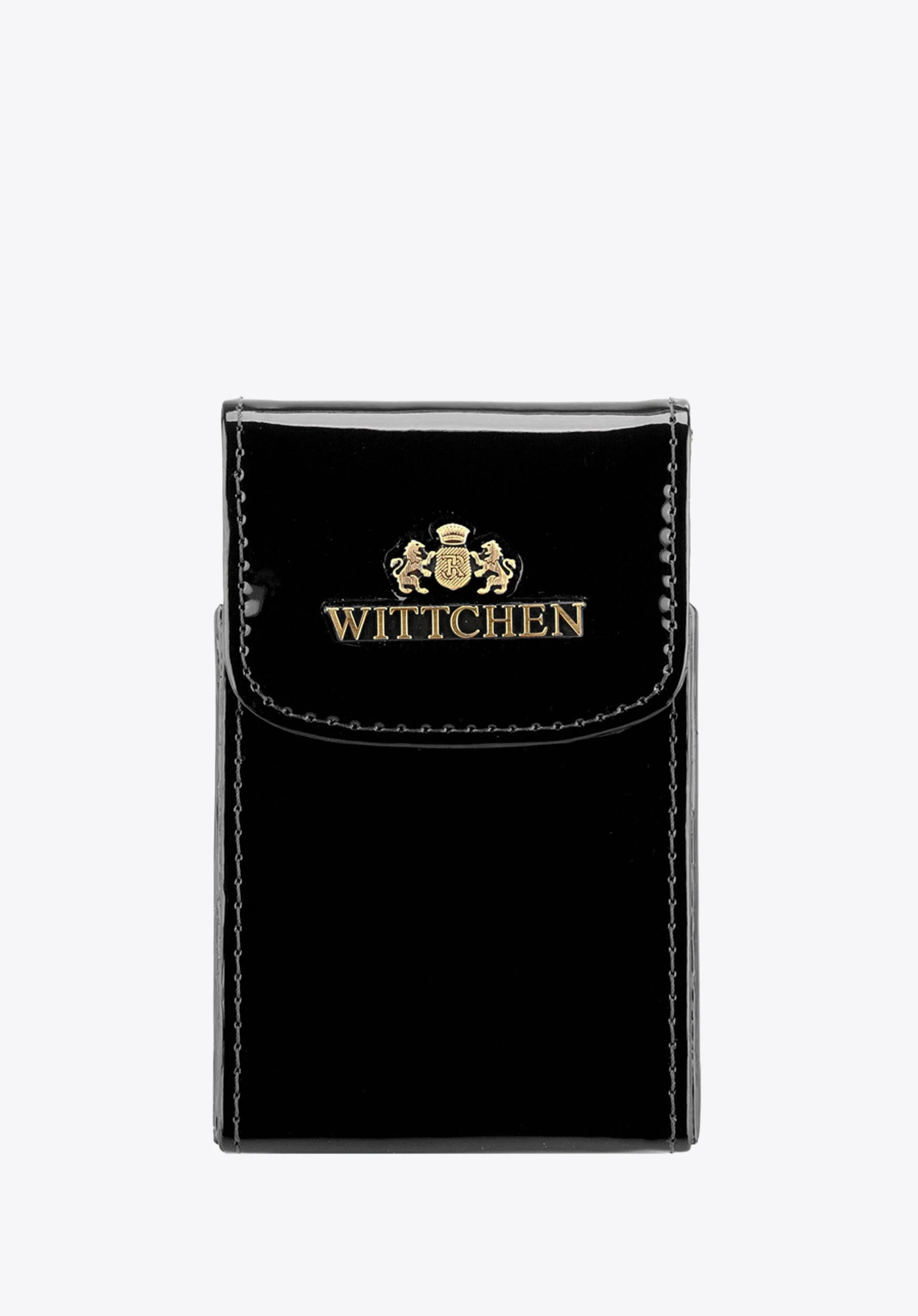 Etui na wizytówki ze skóry lakierowanej pionowe