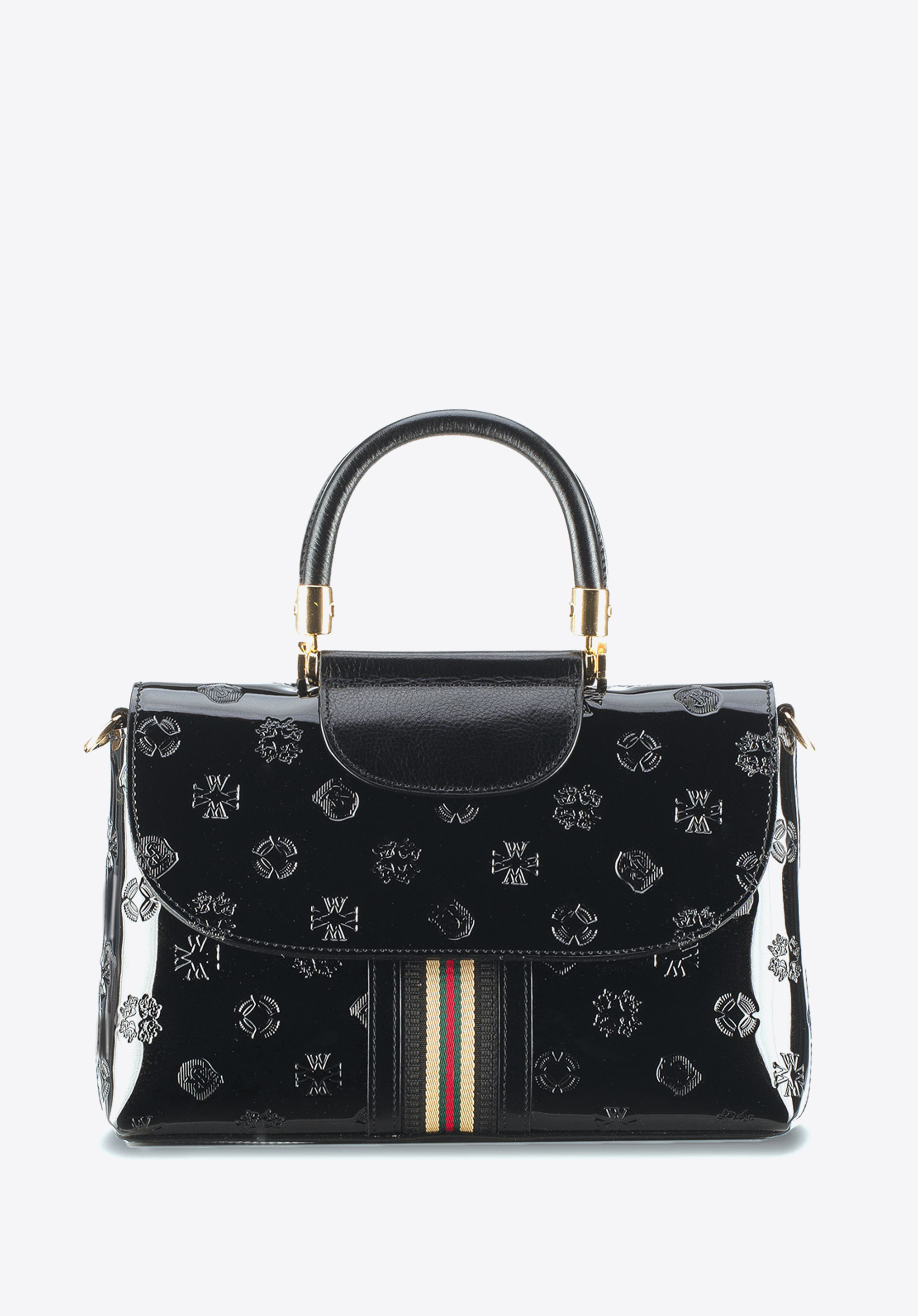 Kuferek skórzany lakierowany  z tłoczeniami