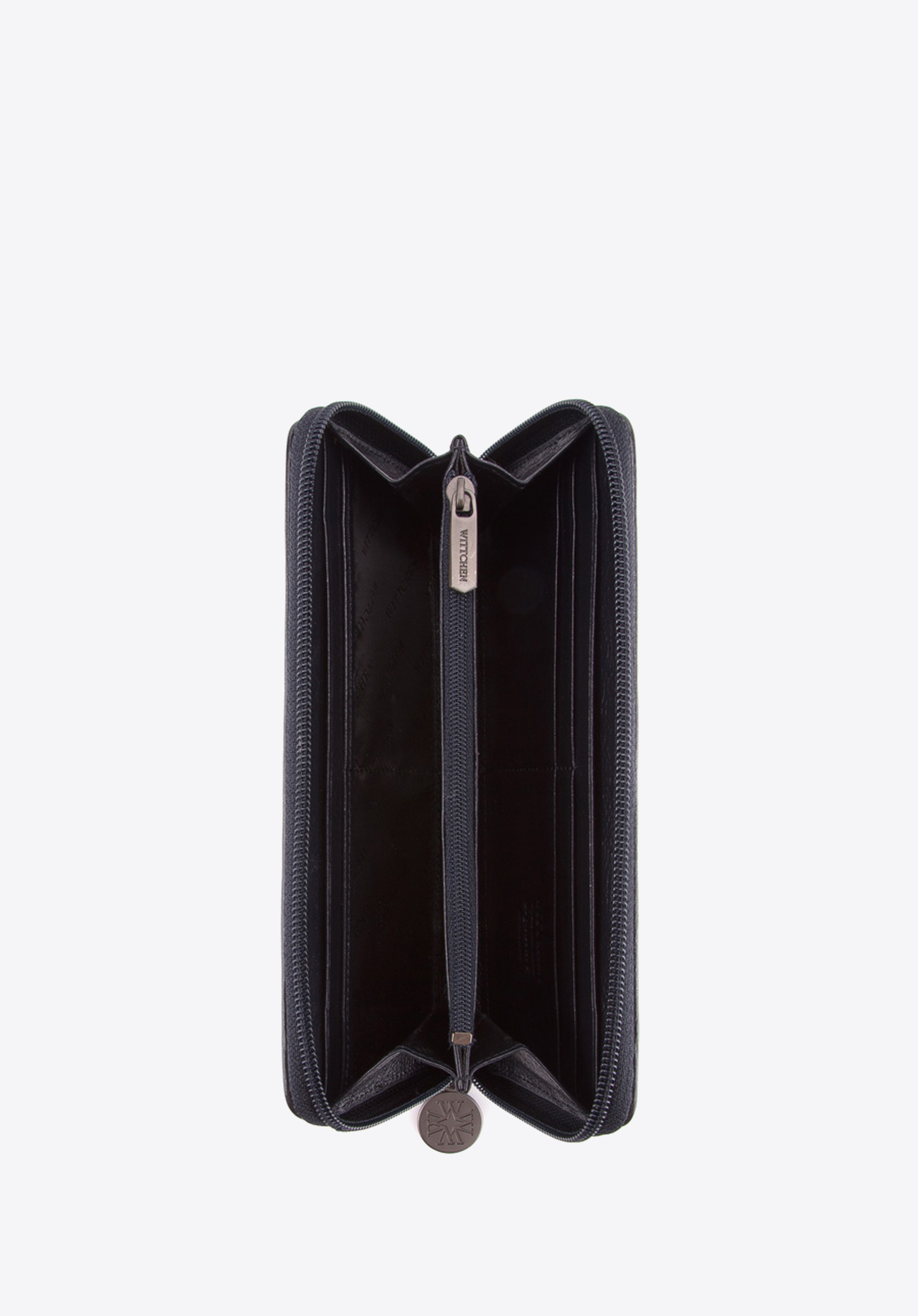 Damski portfel skórzany lakierowany tłoczony