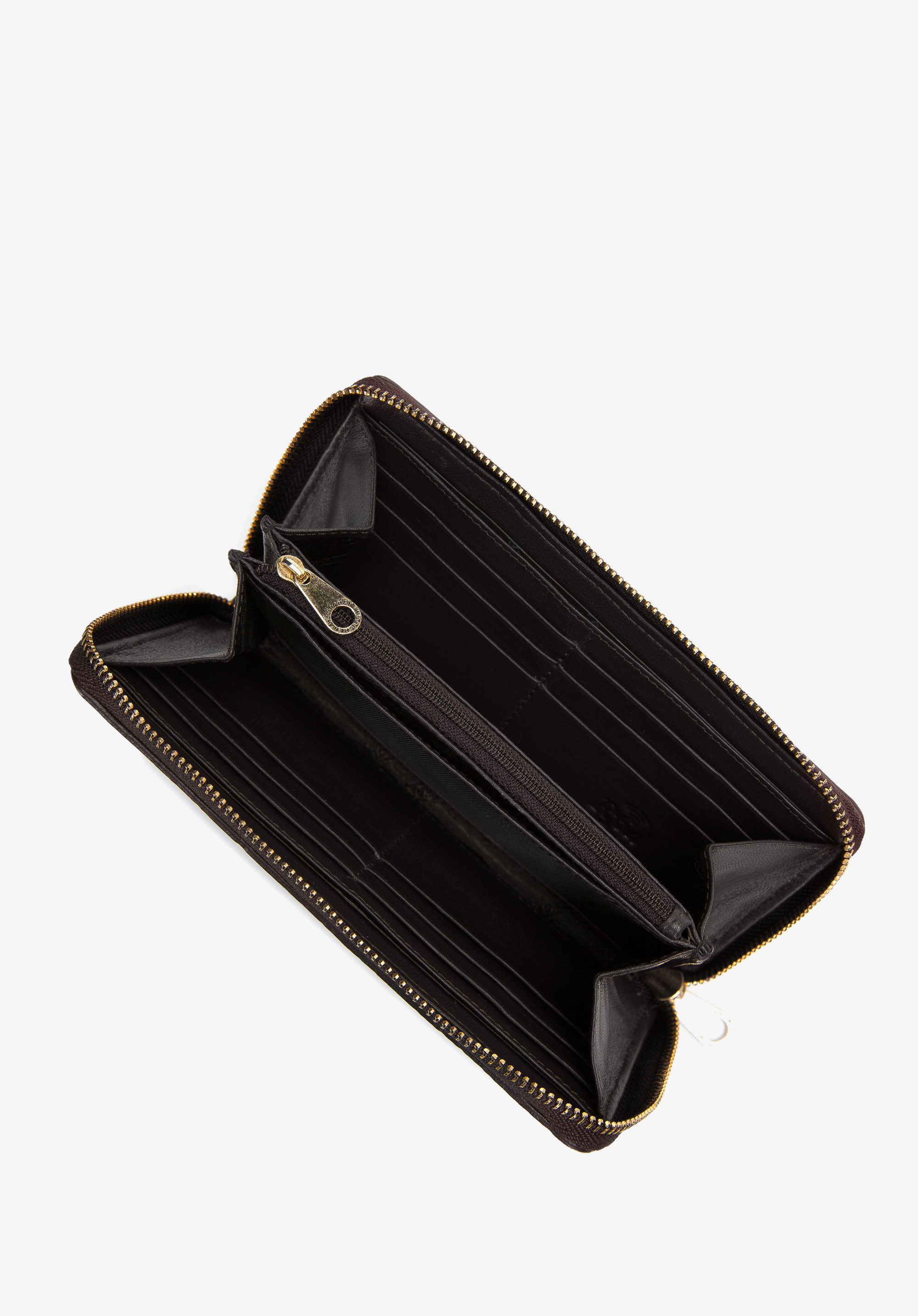 Damski portfel ze skórzanej plecionki duży