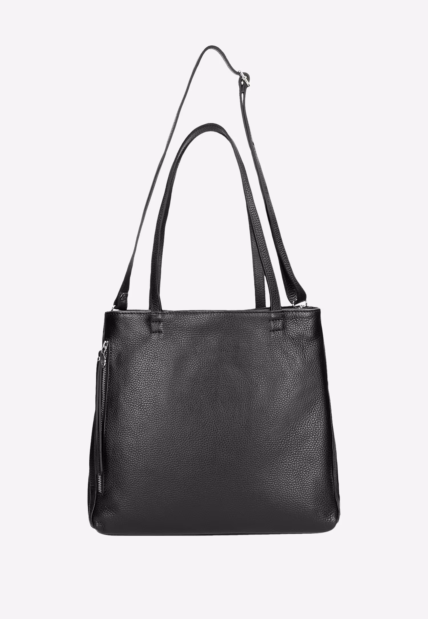 Czarna skórzana torebka damska duża