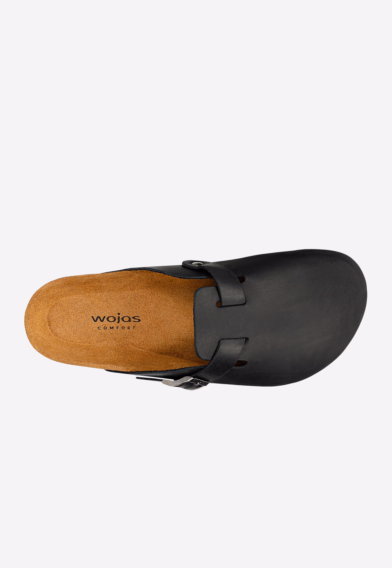 Czarne klapki ze skóry crazy horse z korkową podeszwą