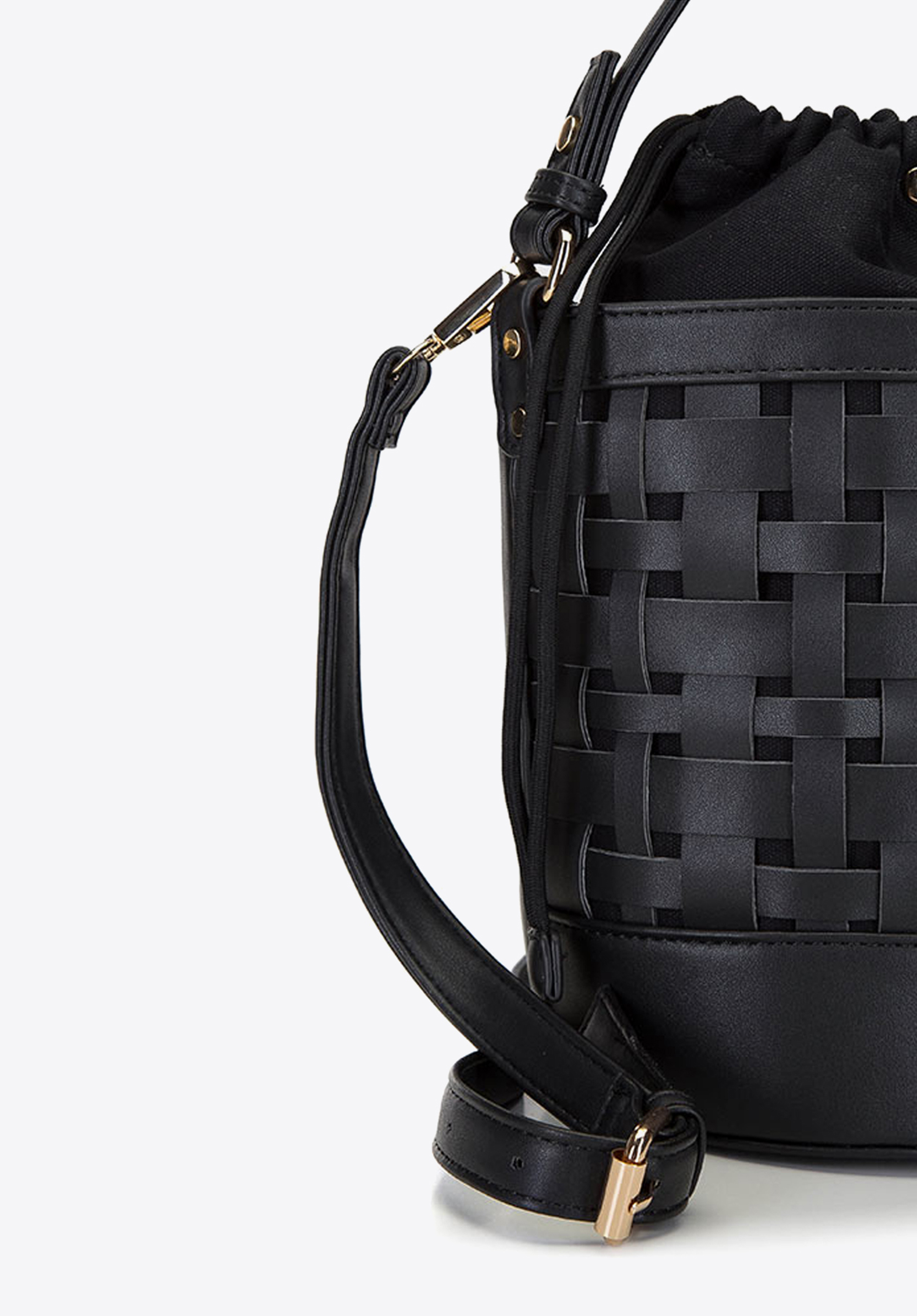 Torebka worek pleciona z płótnem