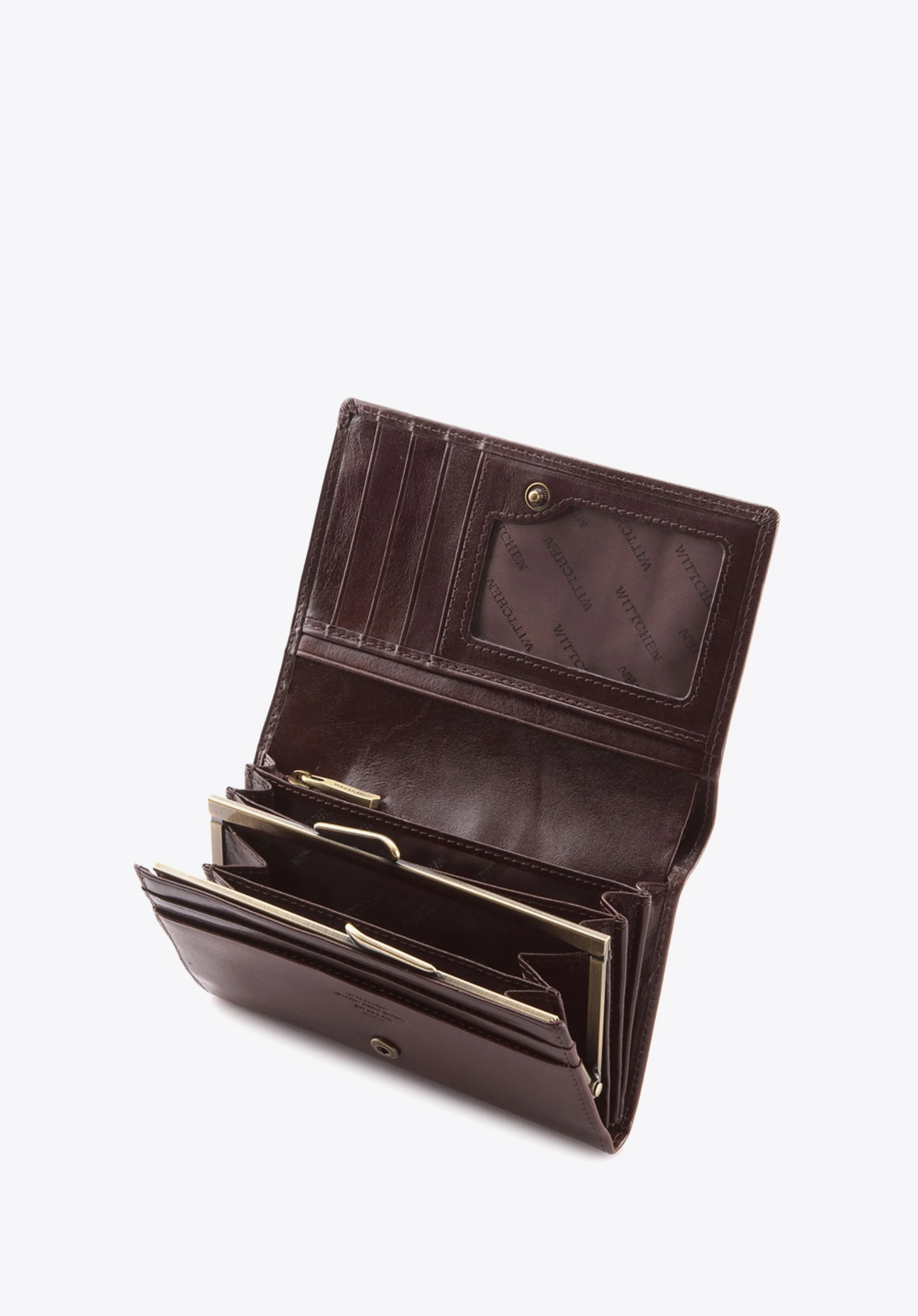 Damski portfel skórzany z herbem średni