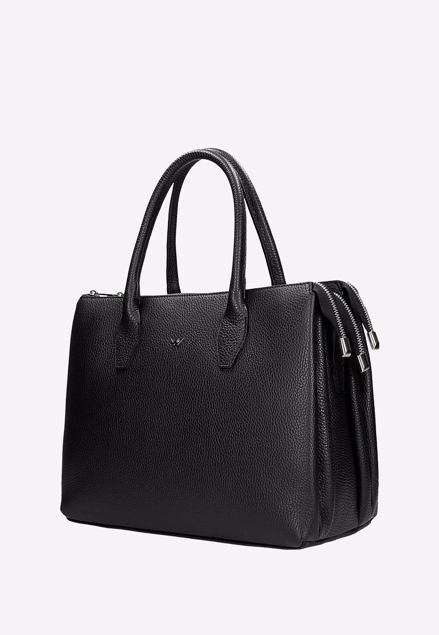 Skórzany kuferek damski w kolorze czarnym