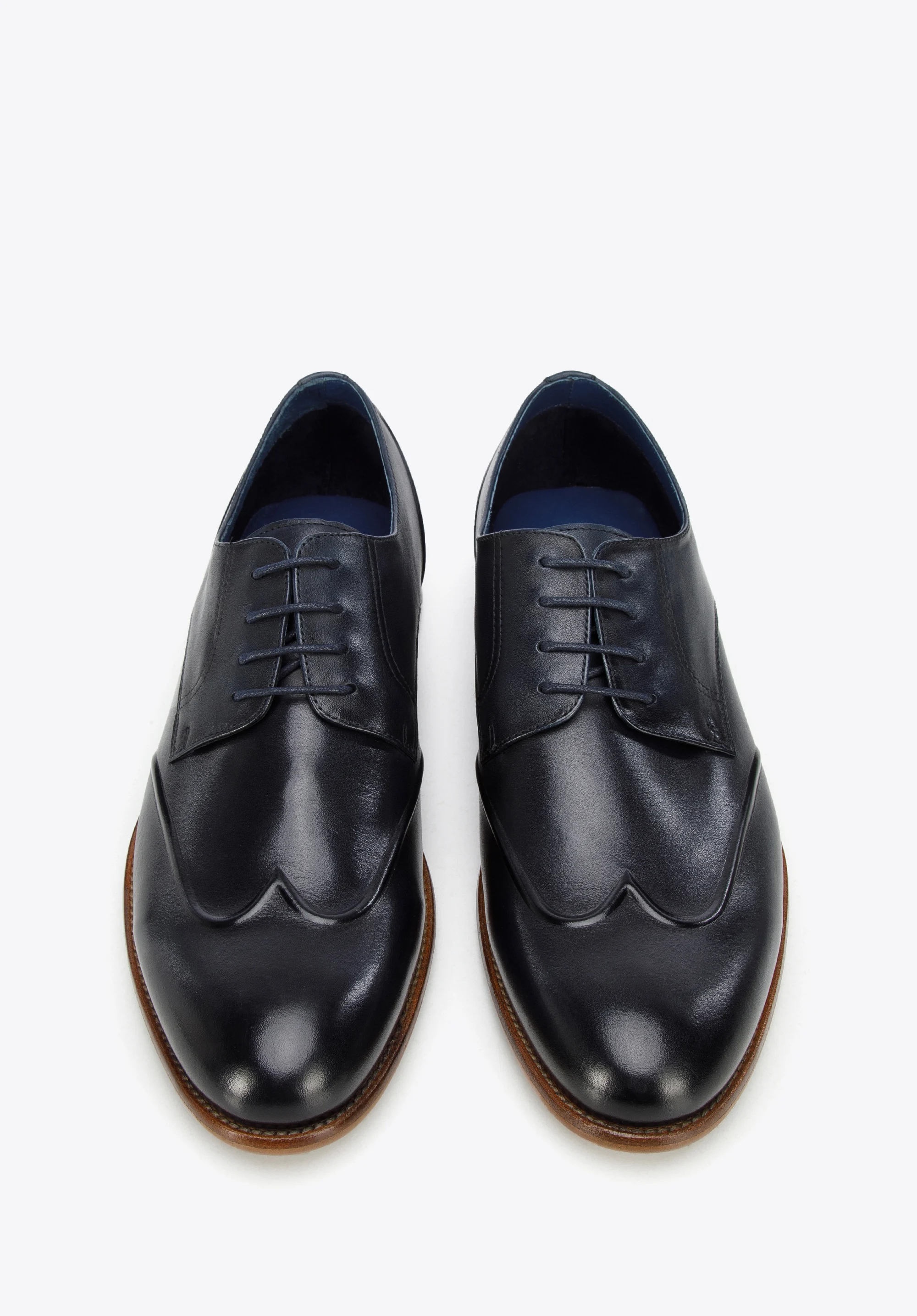 Męskie półbuty skórzane wizytowe