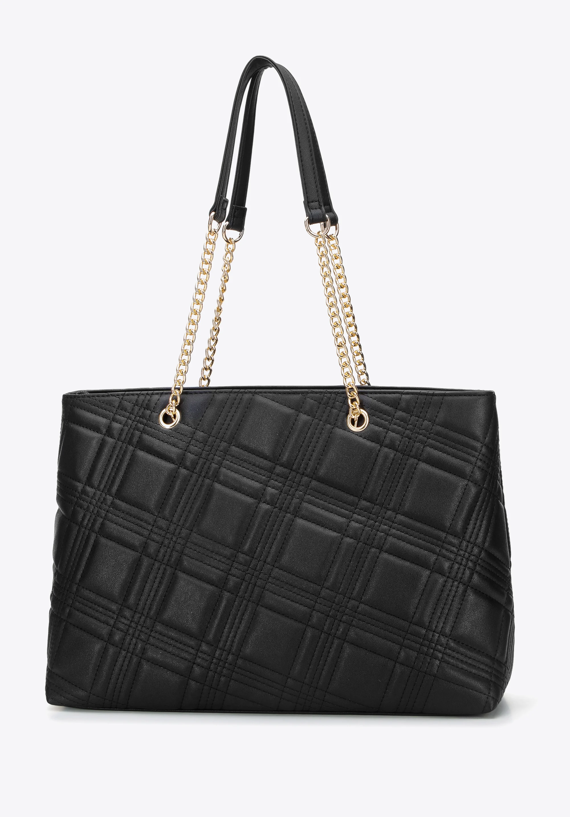 Torebka shopperka z pikowanej ekoskóry na łańcuszku