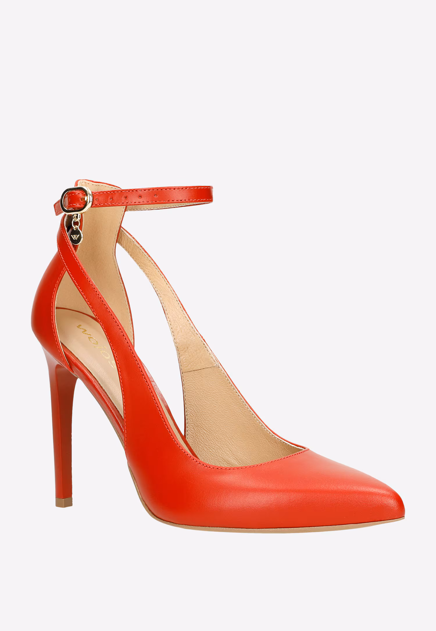 Eleganckie beżowe czółenka damskie na szpilce