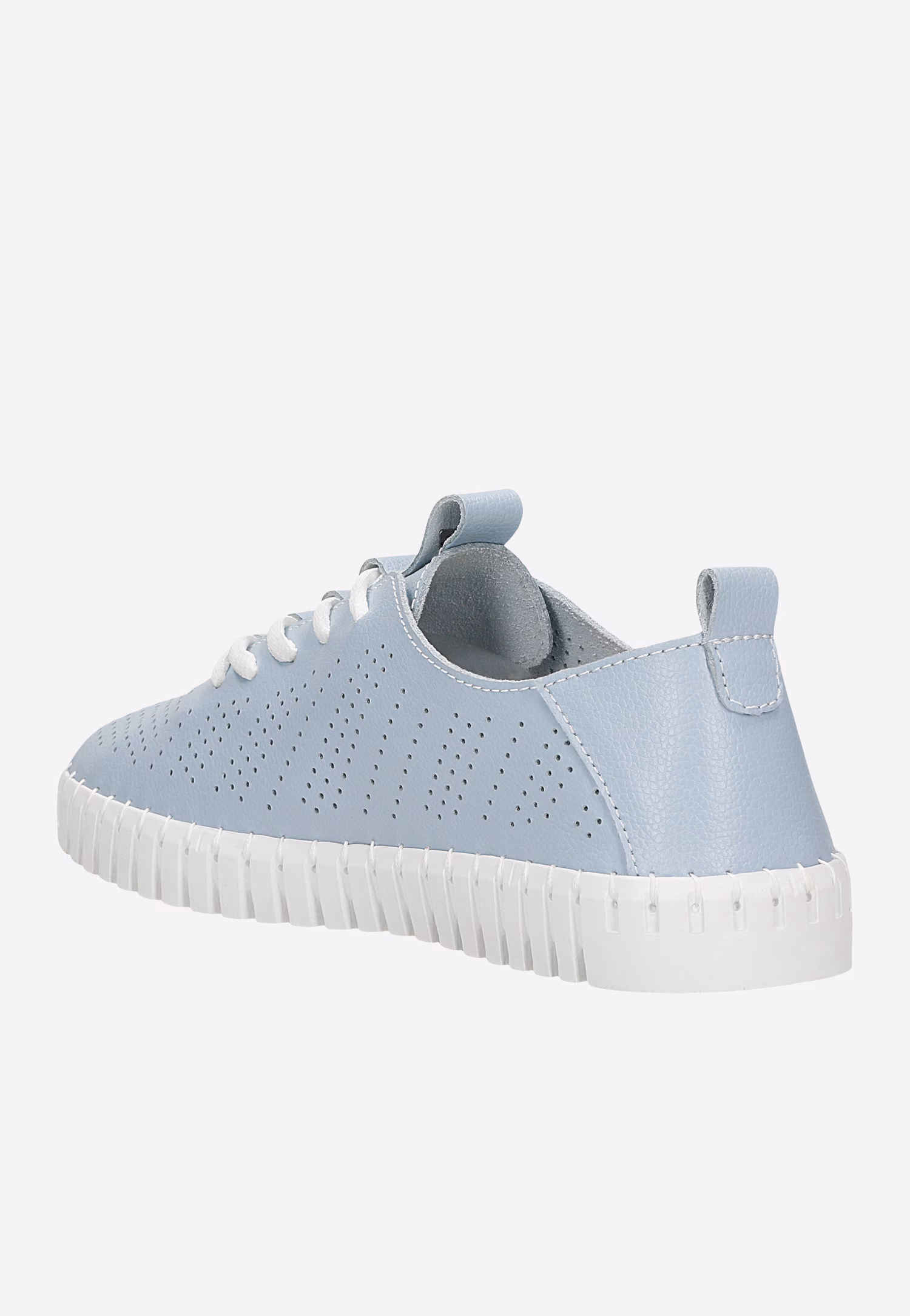 Białe trampki damskie z perforowanej skóry licowej