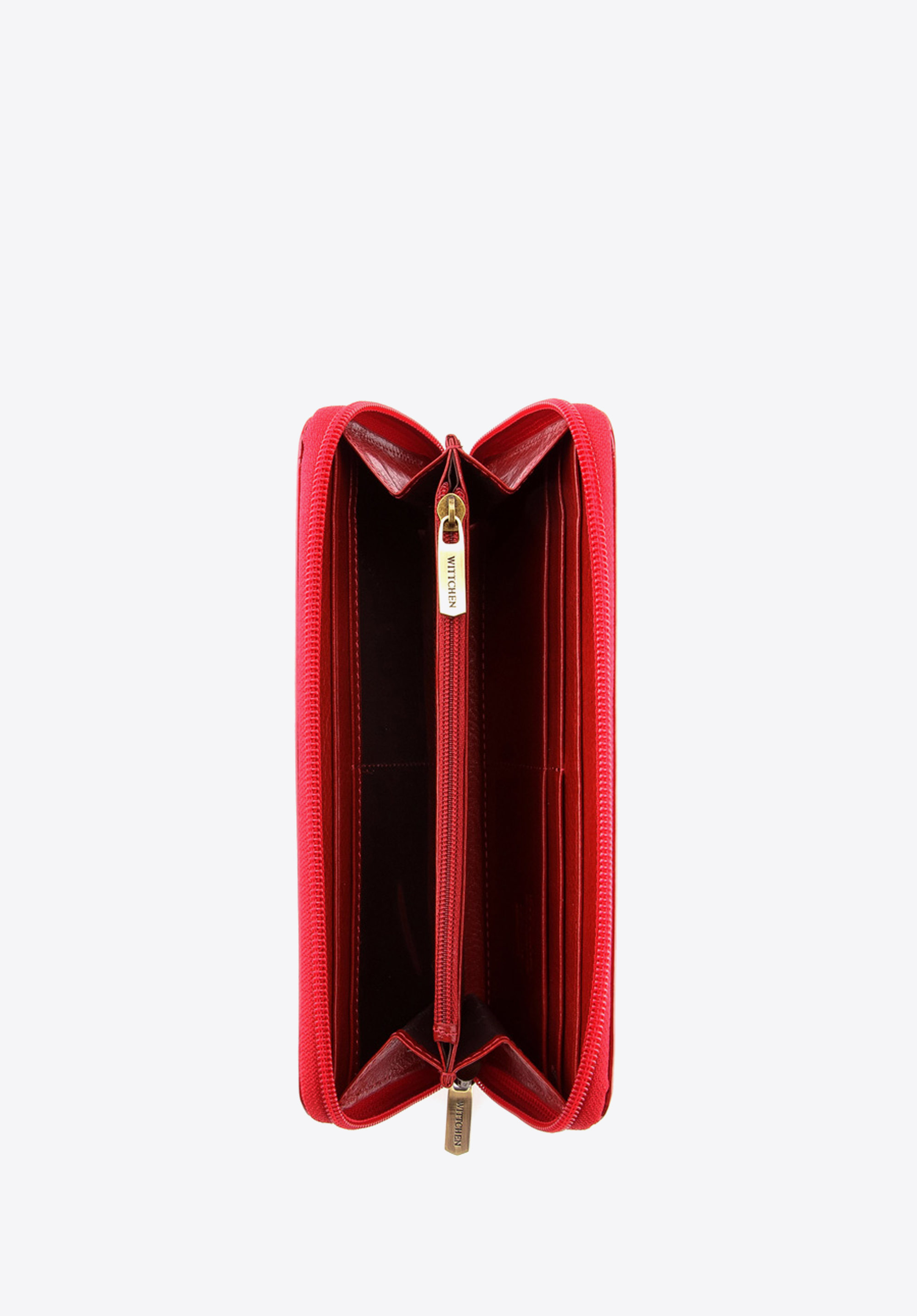 Damski portfel ze skóry lakierowany na suwak