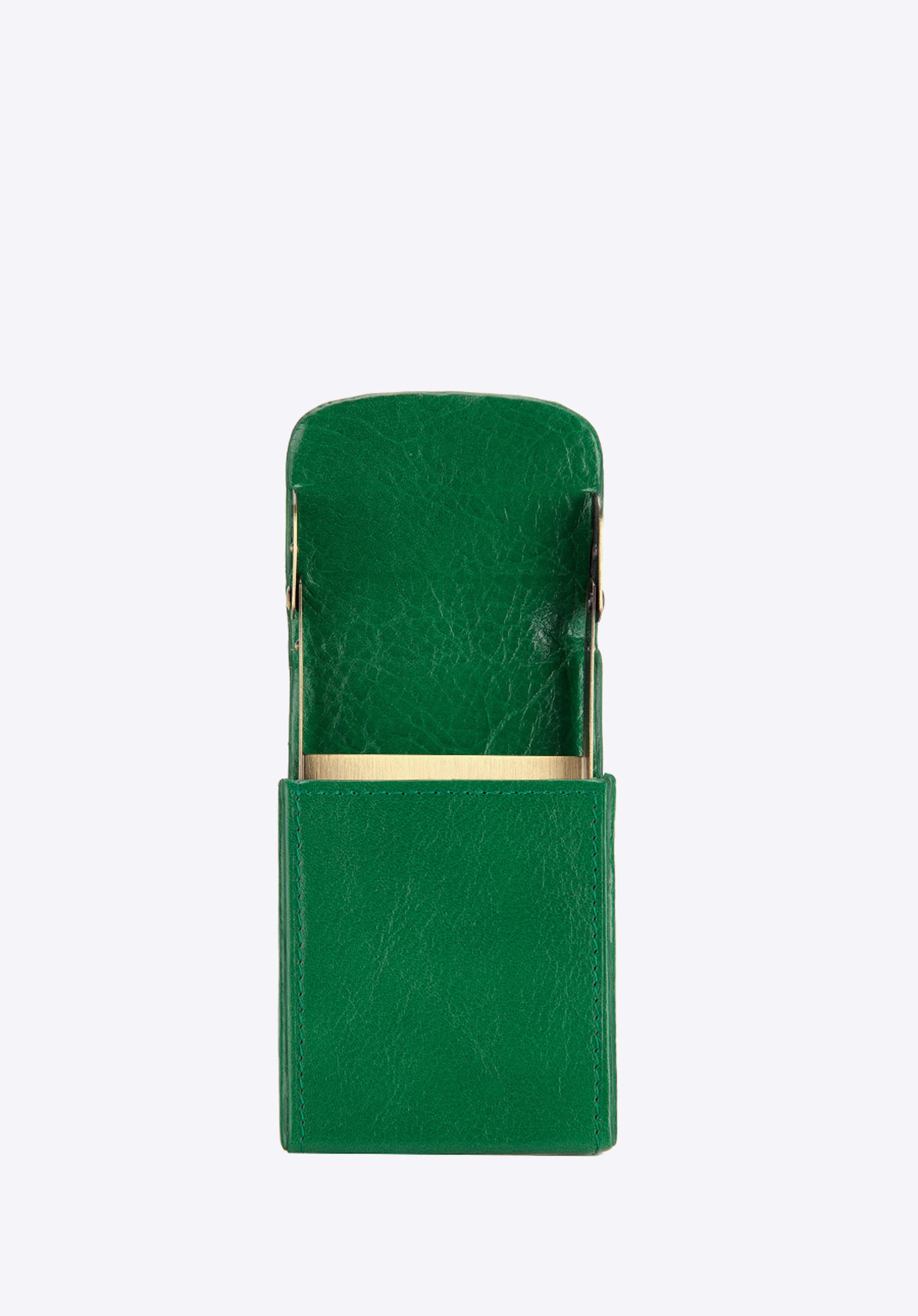 Etui na wizytówki skórzane metalowe