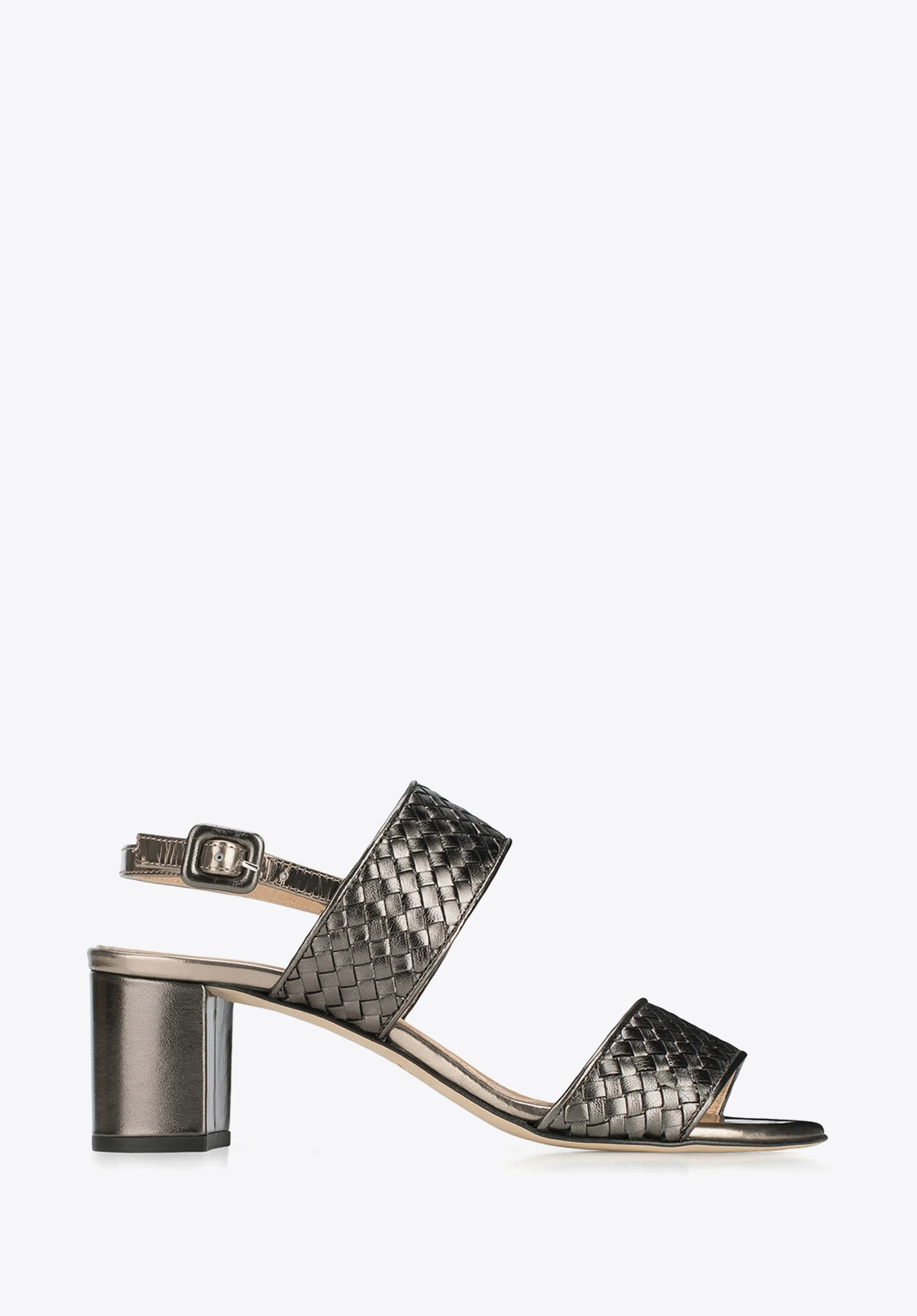 Damskie sandały ze skóry metaliczne