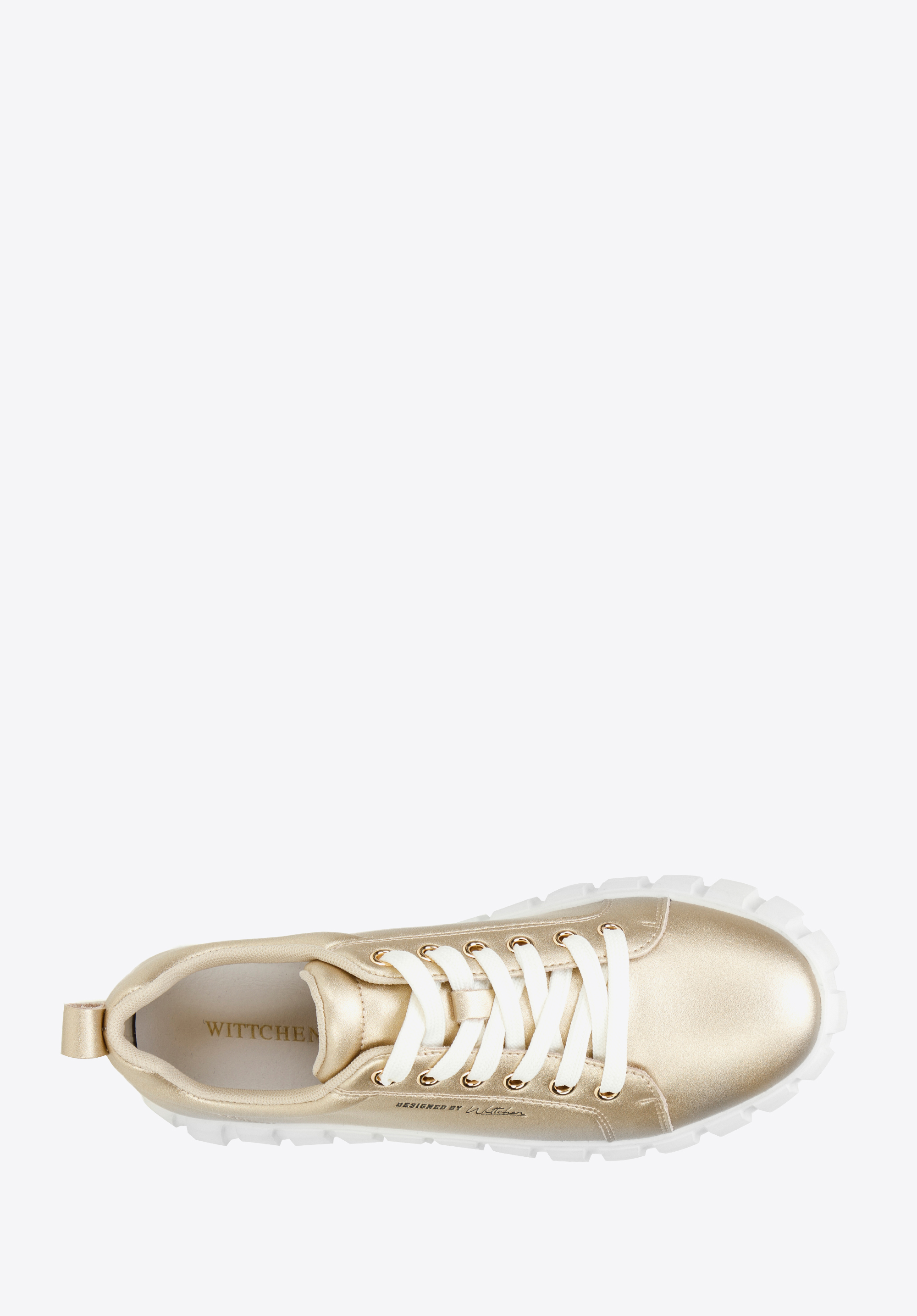 Damskie sneakersy skórzane na grubej platformie