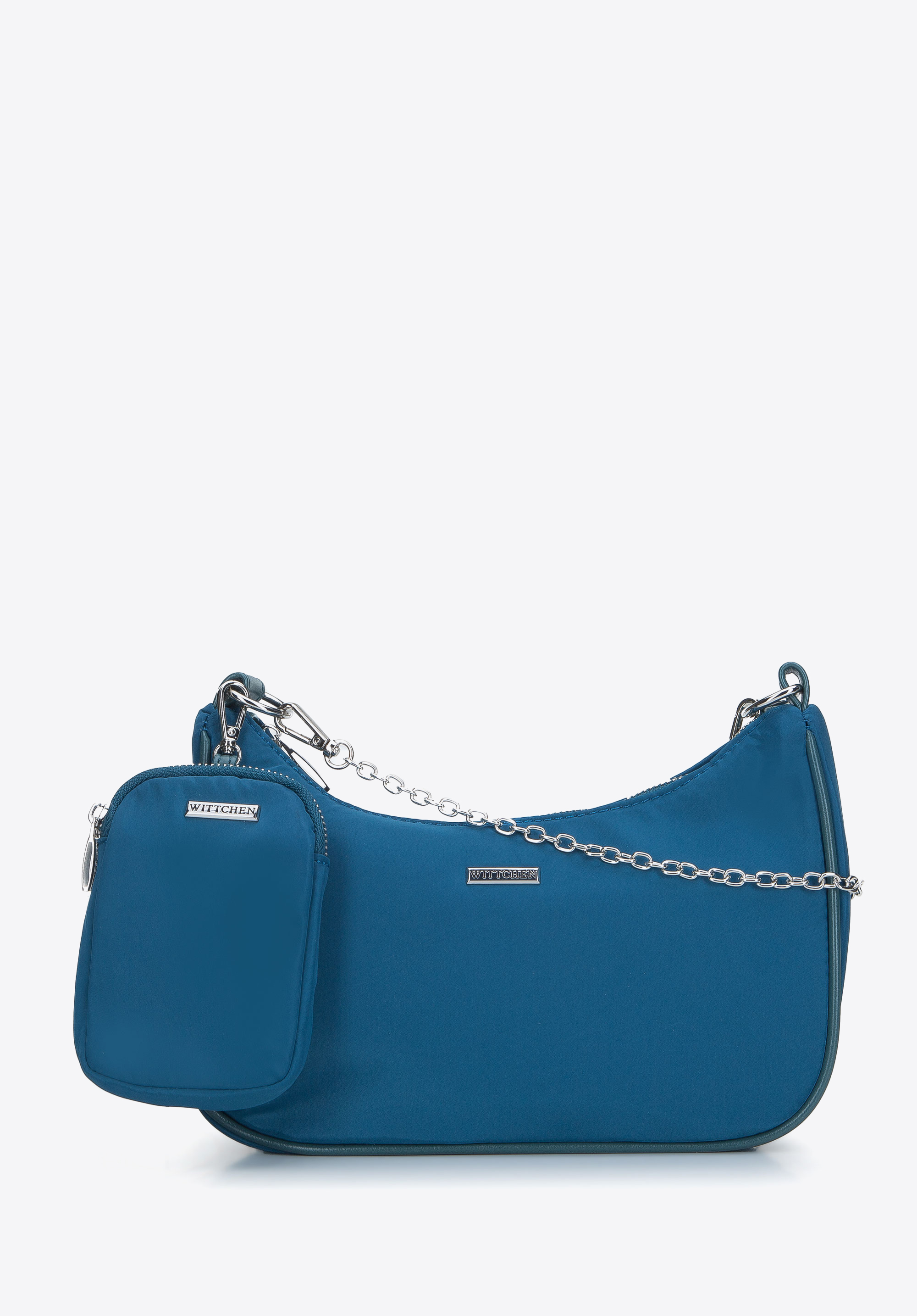 Torebka rogal z tkaniny z saszetką