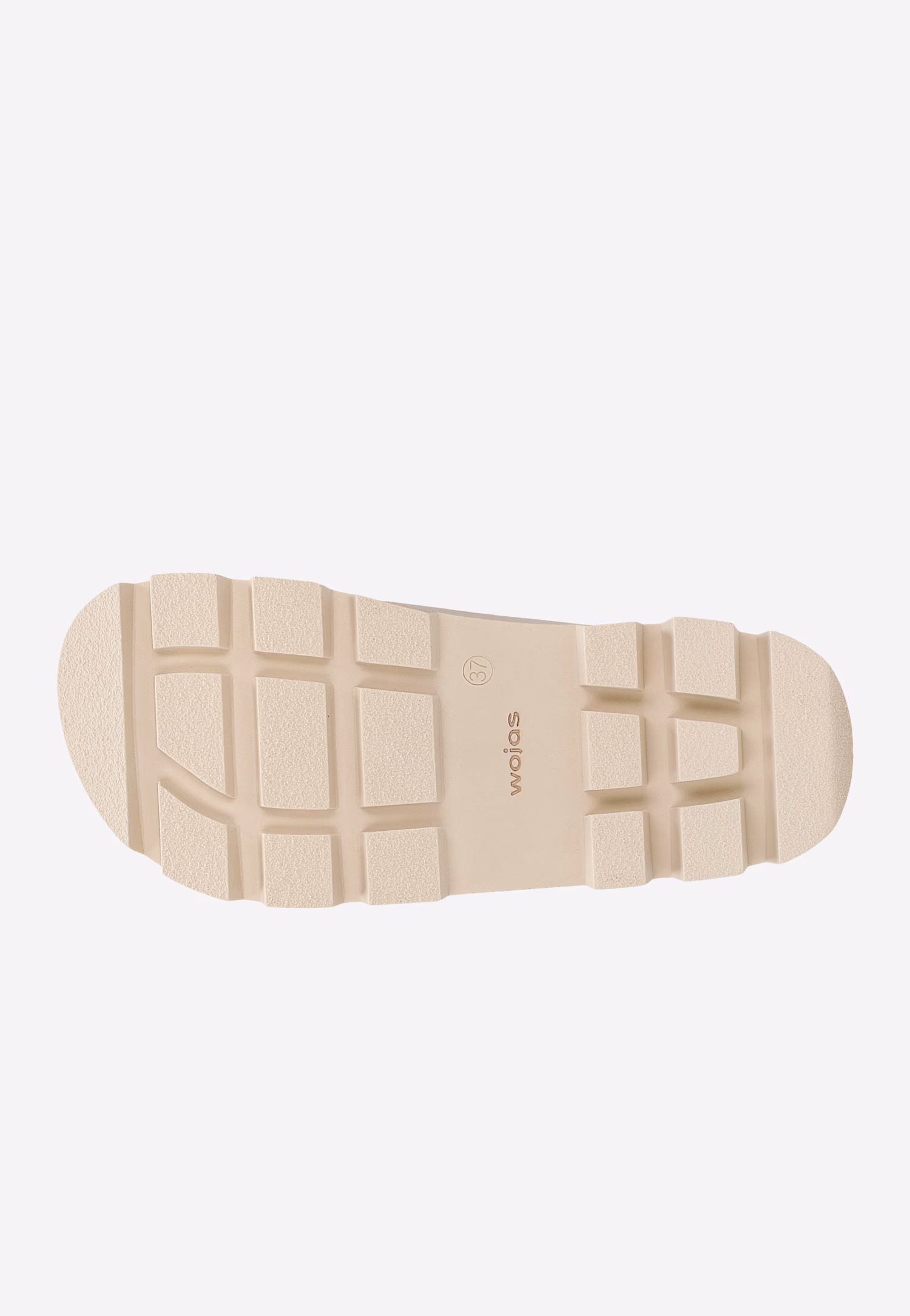 Beżowe klapki ze skóry licowej na masywnej podeszwie