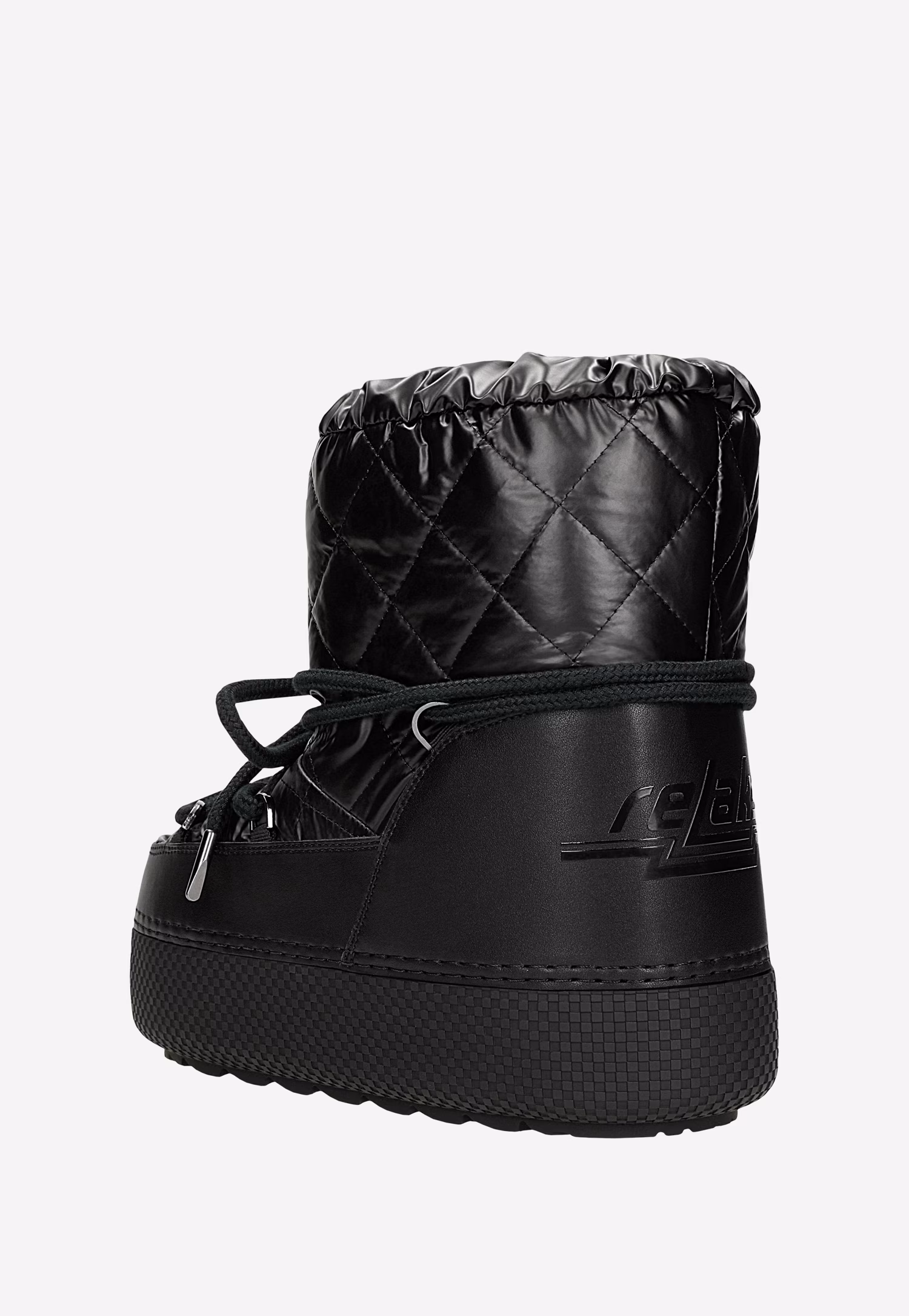 Czarne śniegowce RELAKS z pikowanym materiałem