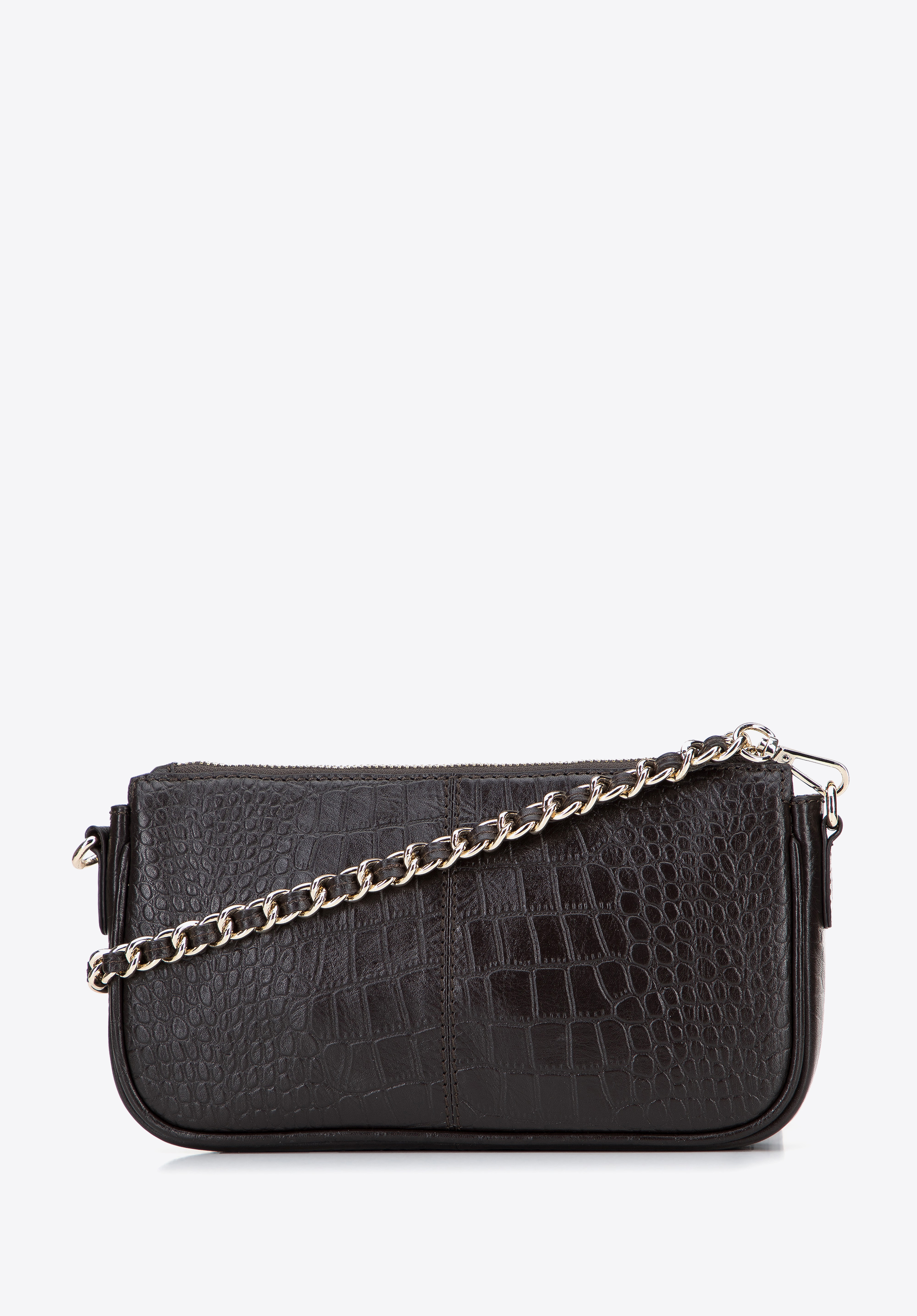 Damska torebka ze skóry o fakturze croco podwójna z etui
