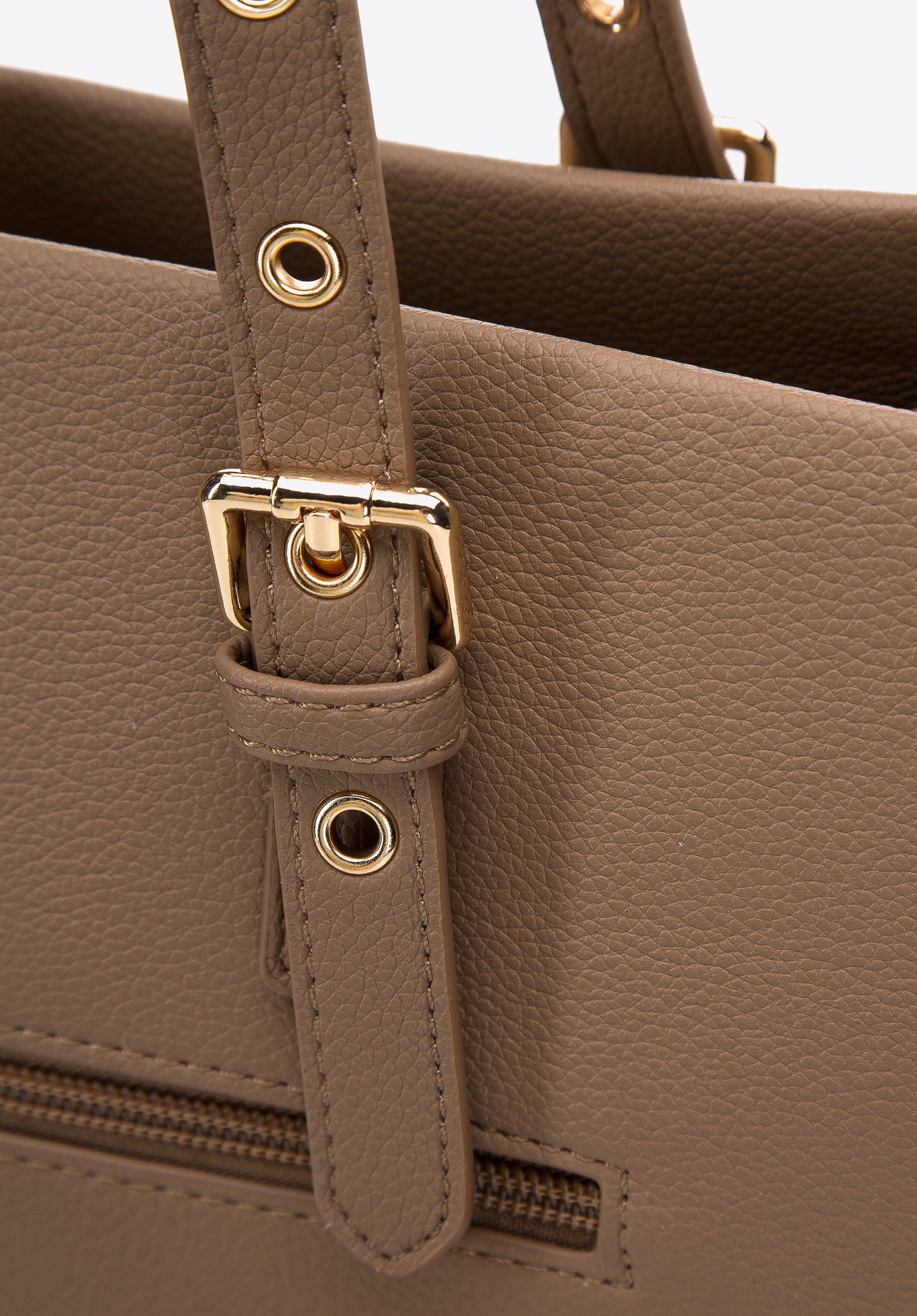 Torebka shopperka z nitowanymi paskami