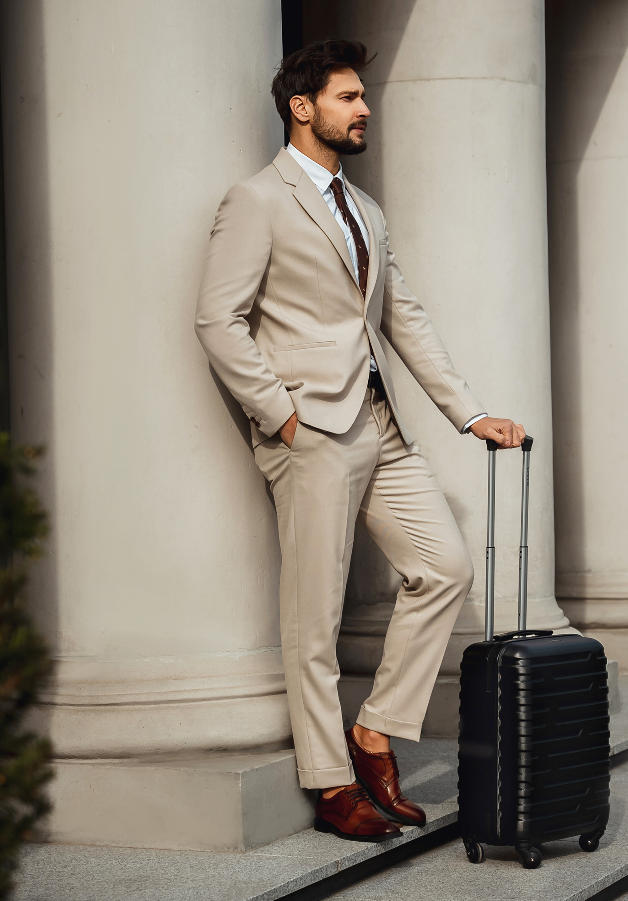 Walizka kabinowa z ABS-u w geometryczny deseń