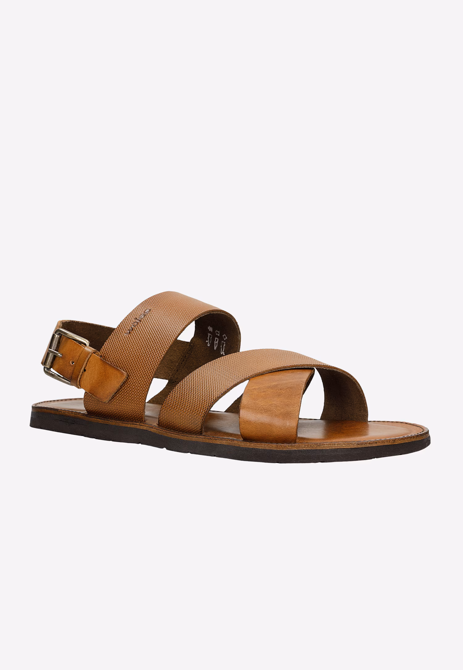 Czarne sandały męskie ze skóry licowej