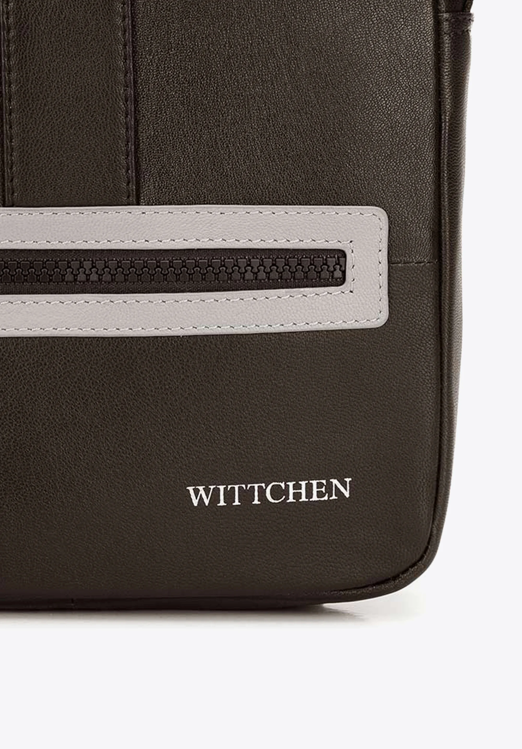 Męska listonoszka skórzana stębnowana mała