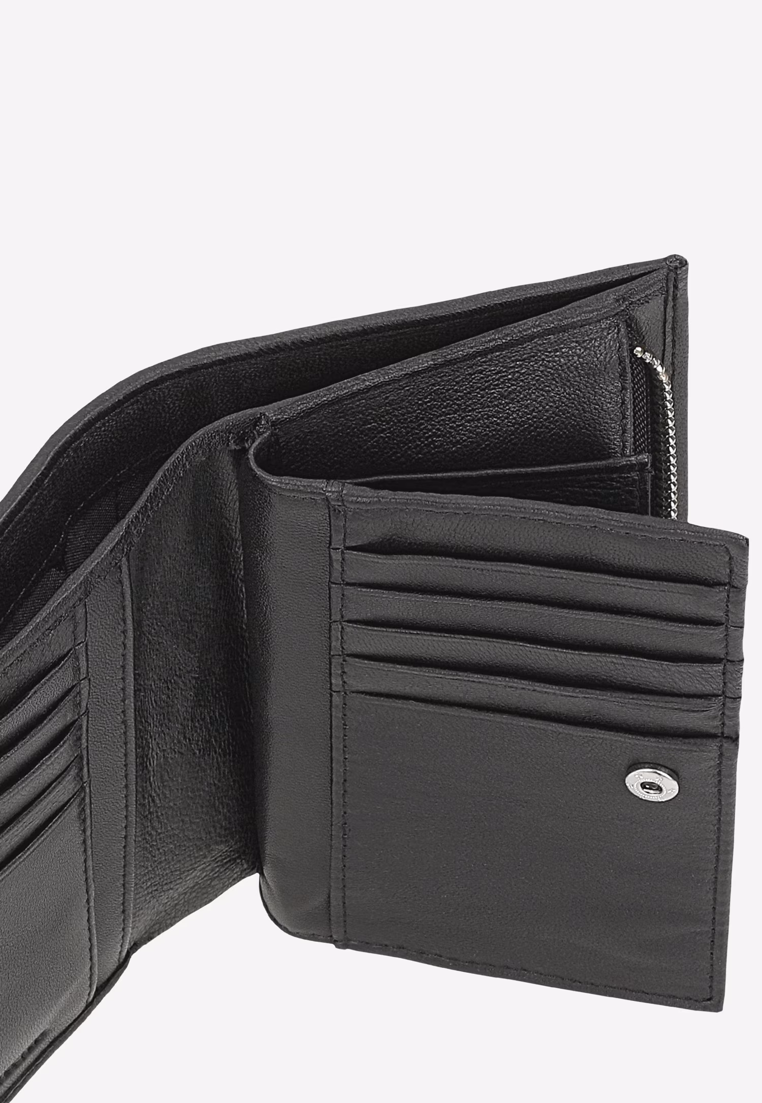 Czarny portfel damski z plecionej skóry licowej