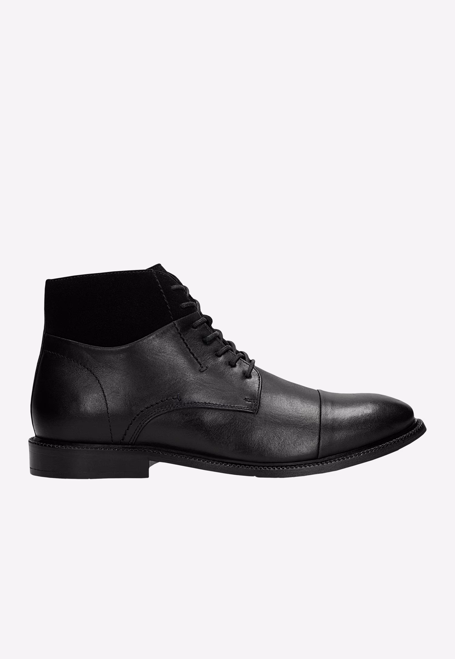 Czarne trzewiki męskie z wygodnym zapięciem na zamek