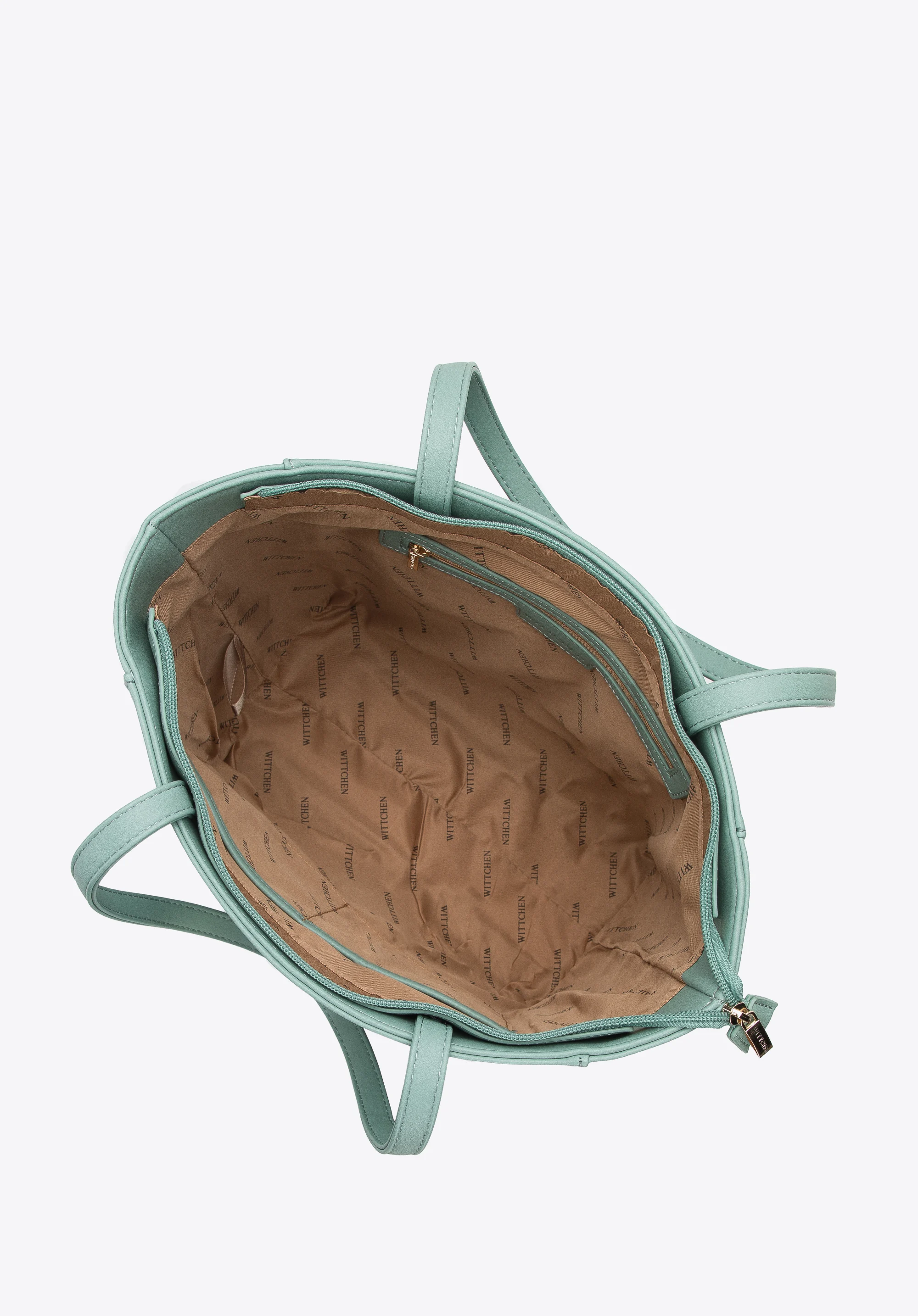 Torebka shopperka z ekoskóry z prostokątną klamrą