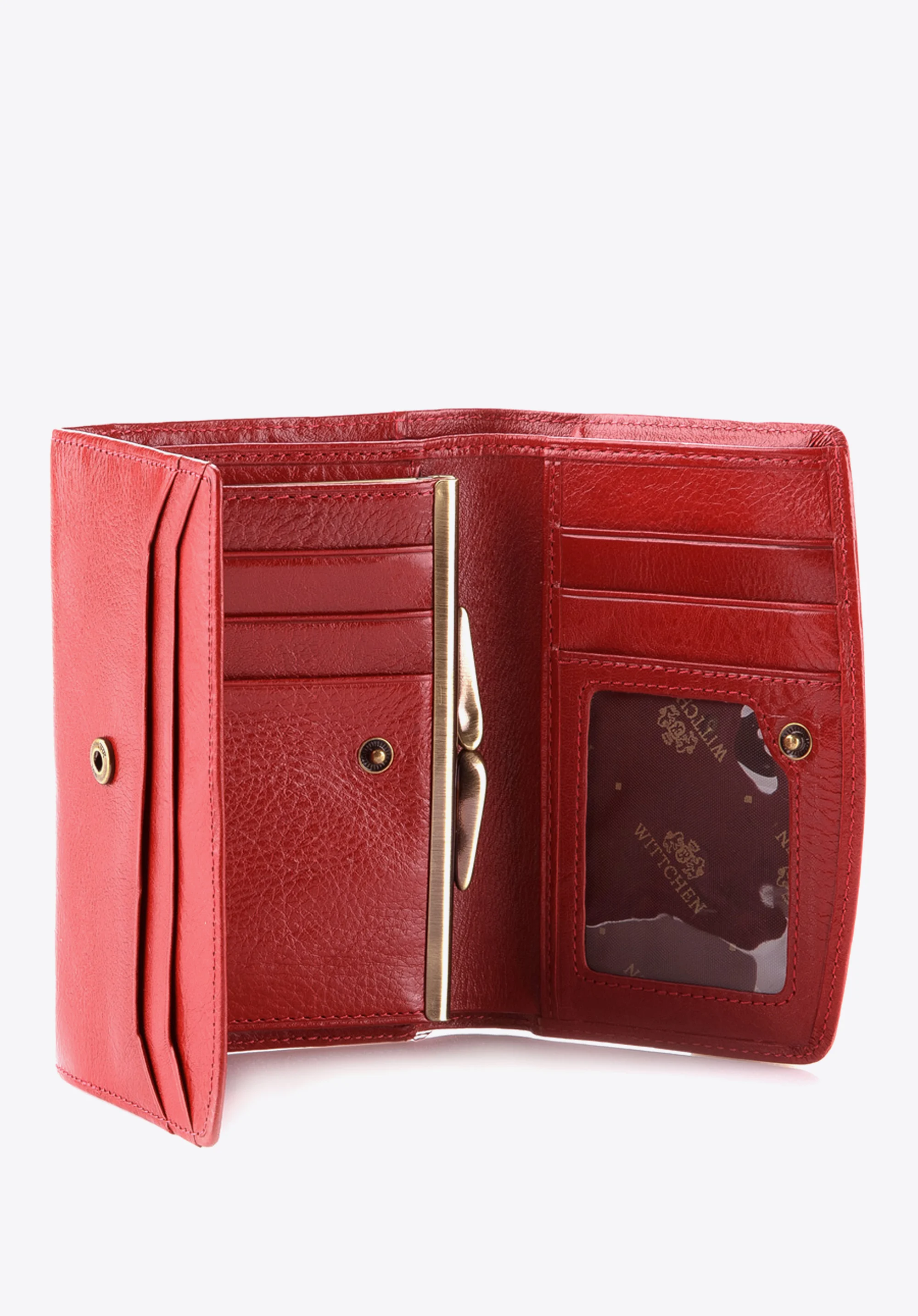 Damski portfel skórzany z kieszonką na bigiel