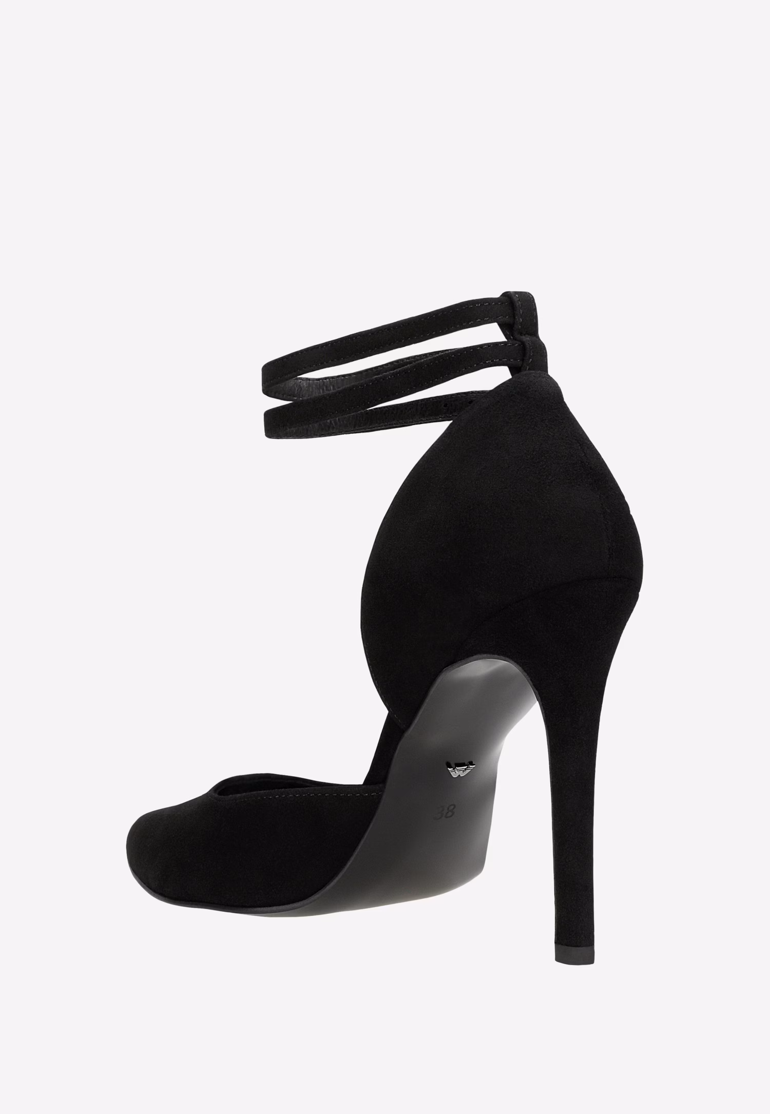 Czarne czółenka damskie z podwójnym zapięciem wokół kostki