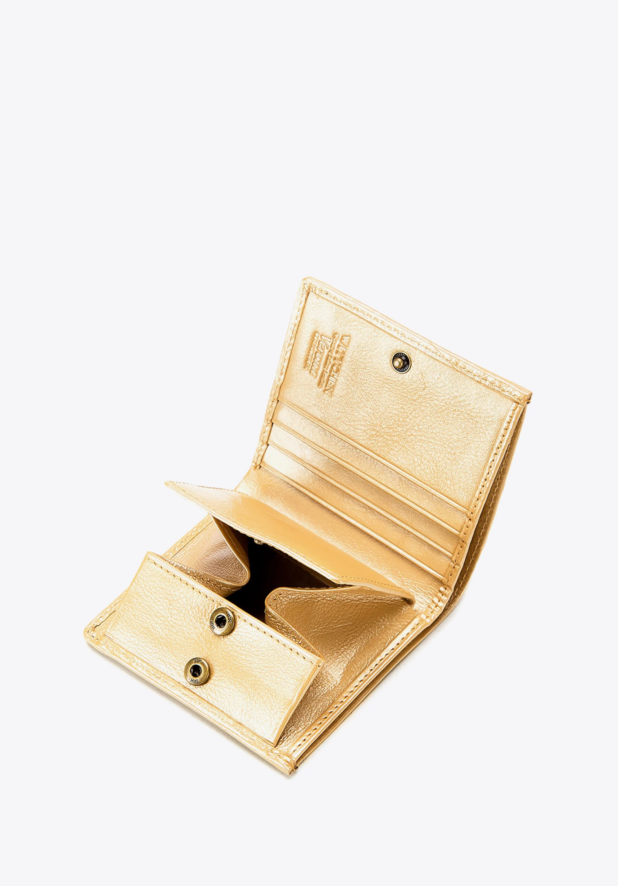 Damski portfel ze skóry lakierowany mały