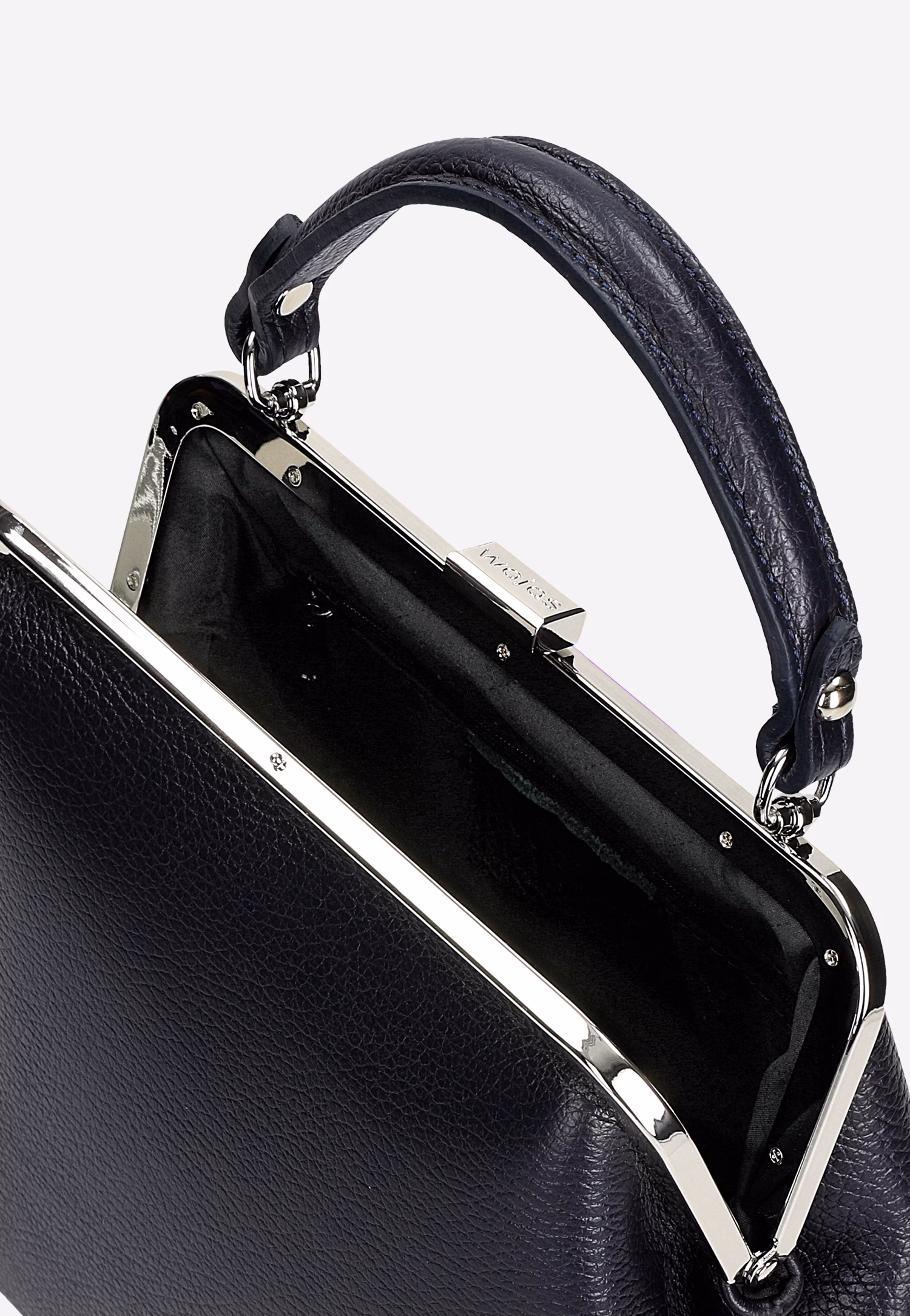 Beżowa skórzana torebka frame bag