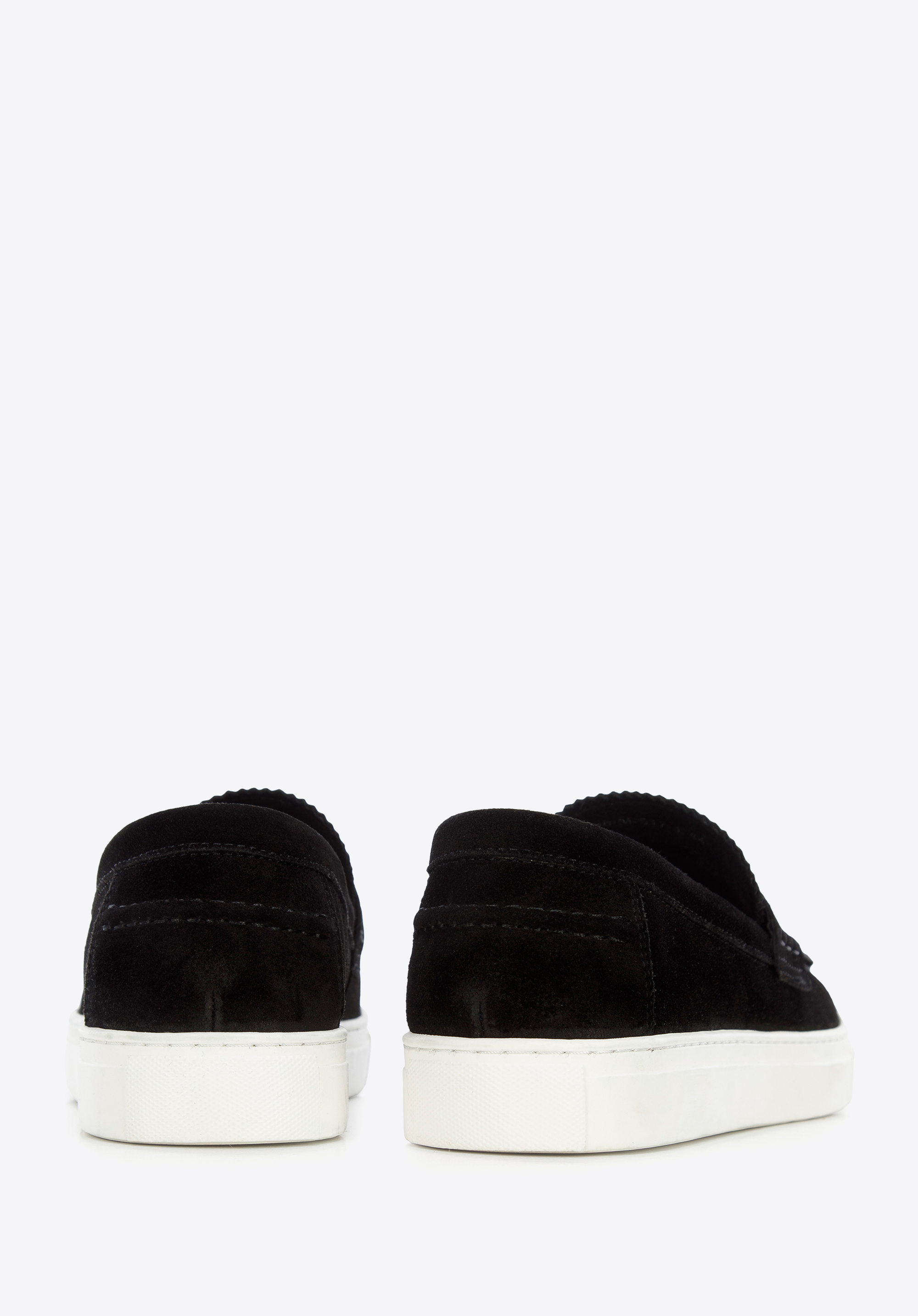 Męskie mokasyny zamszowe na grubej podeszwie