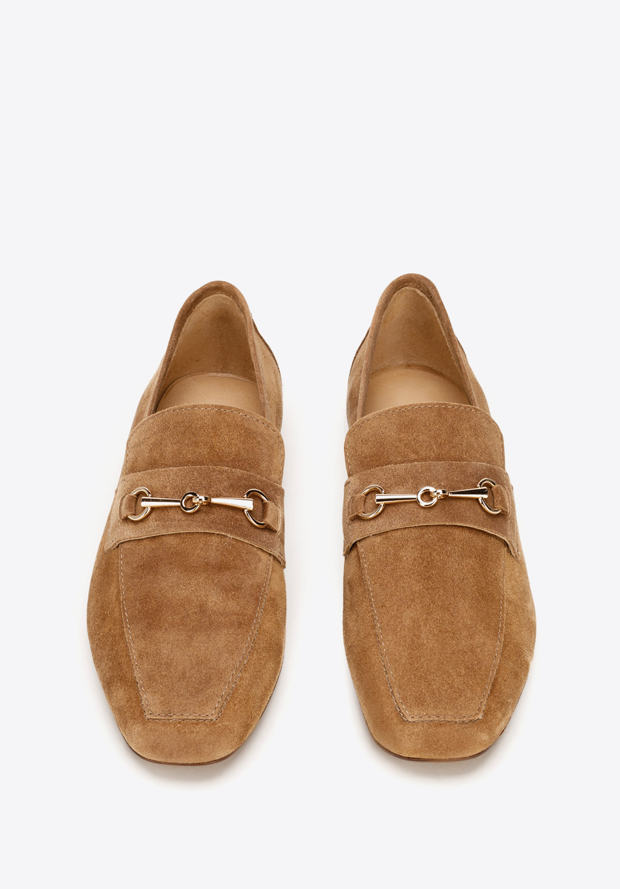 Damskie mokasyny skórzane z wędzidłem