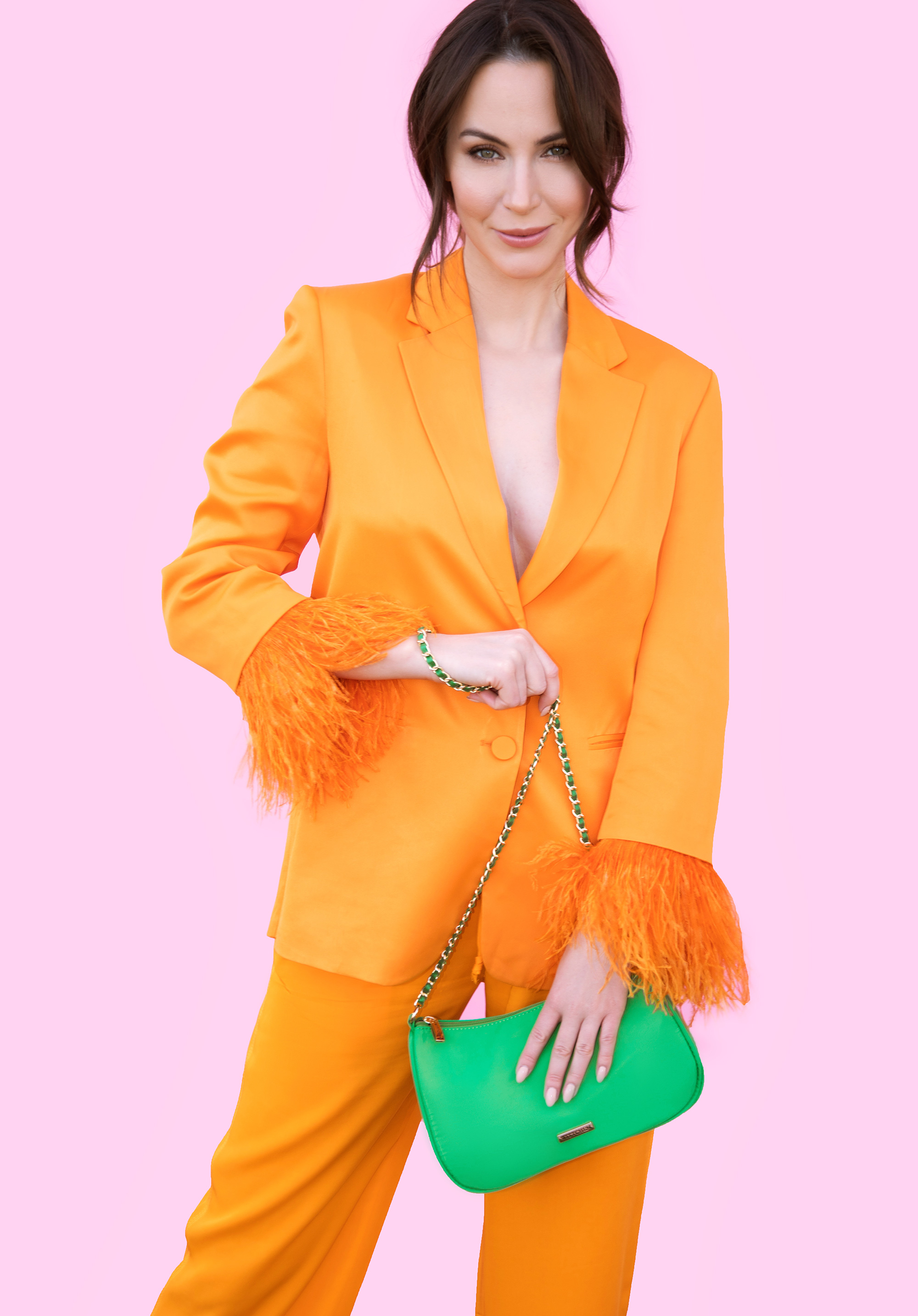 Damska torebka bagietka z nylonu na łańcuszku