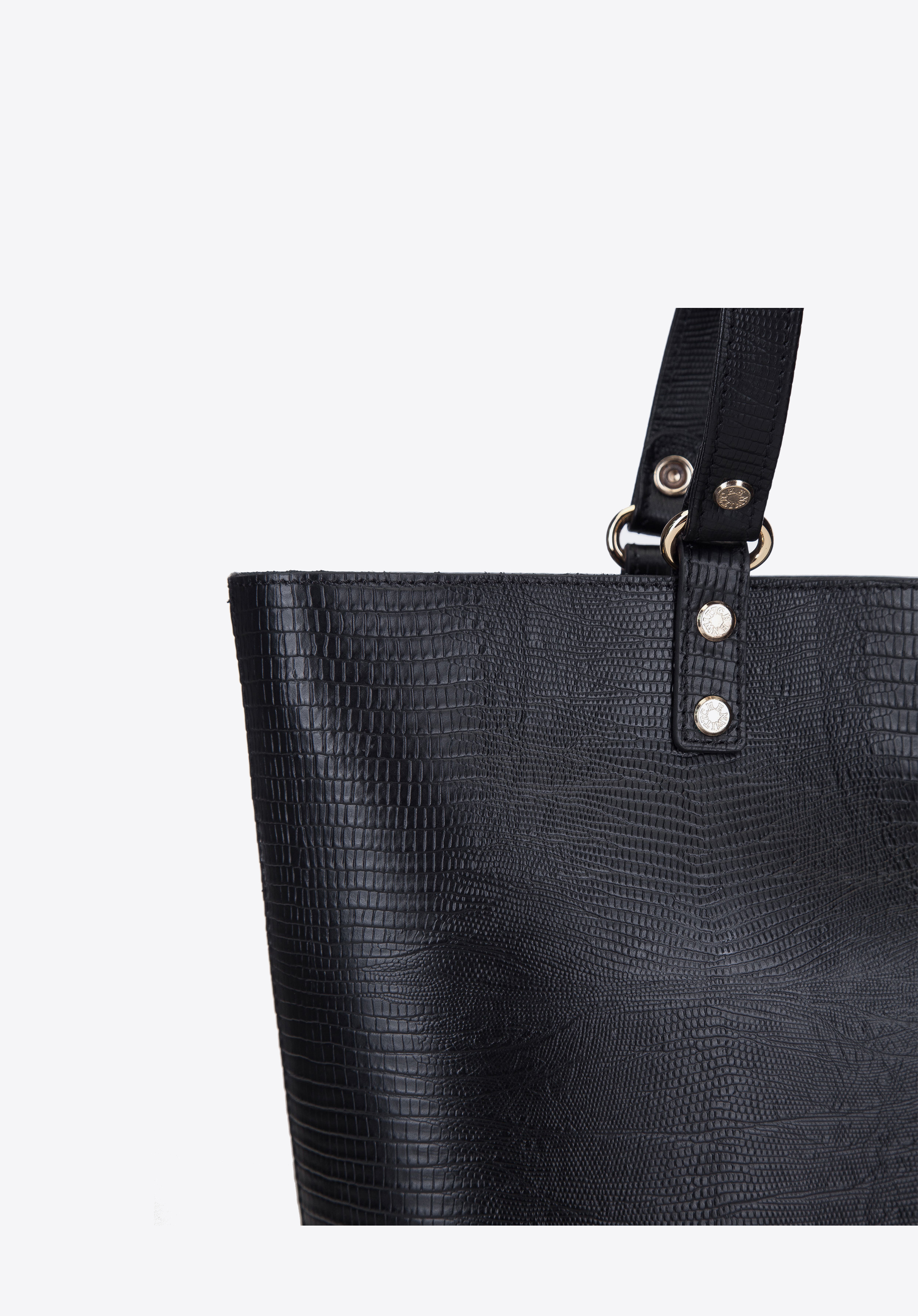 Shopperka ze skóry lizard trapezowa