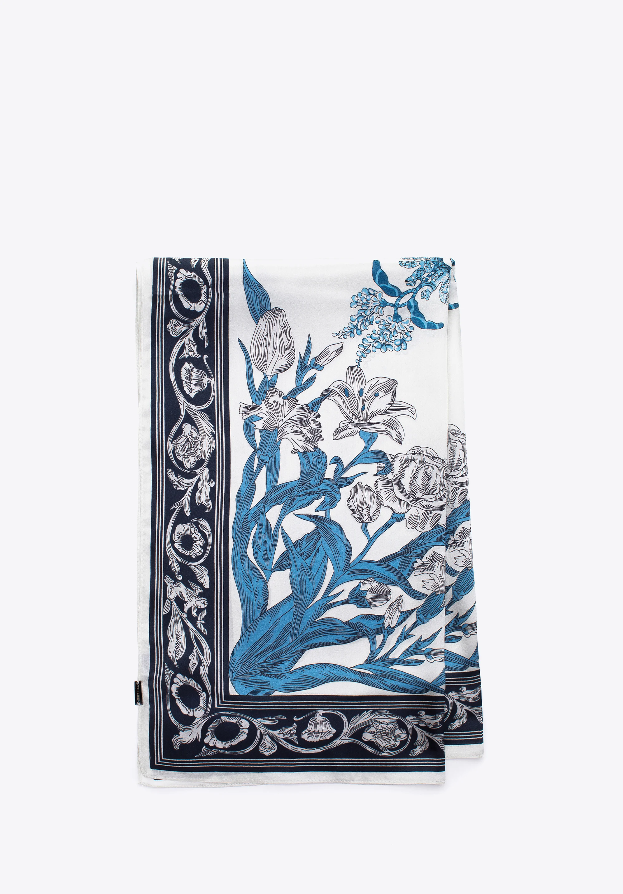 Damski szal z jedwabiu we wzory