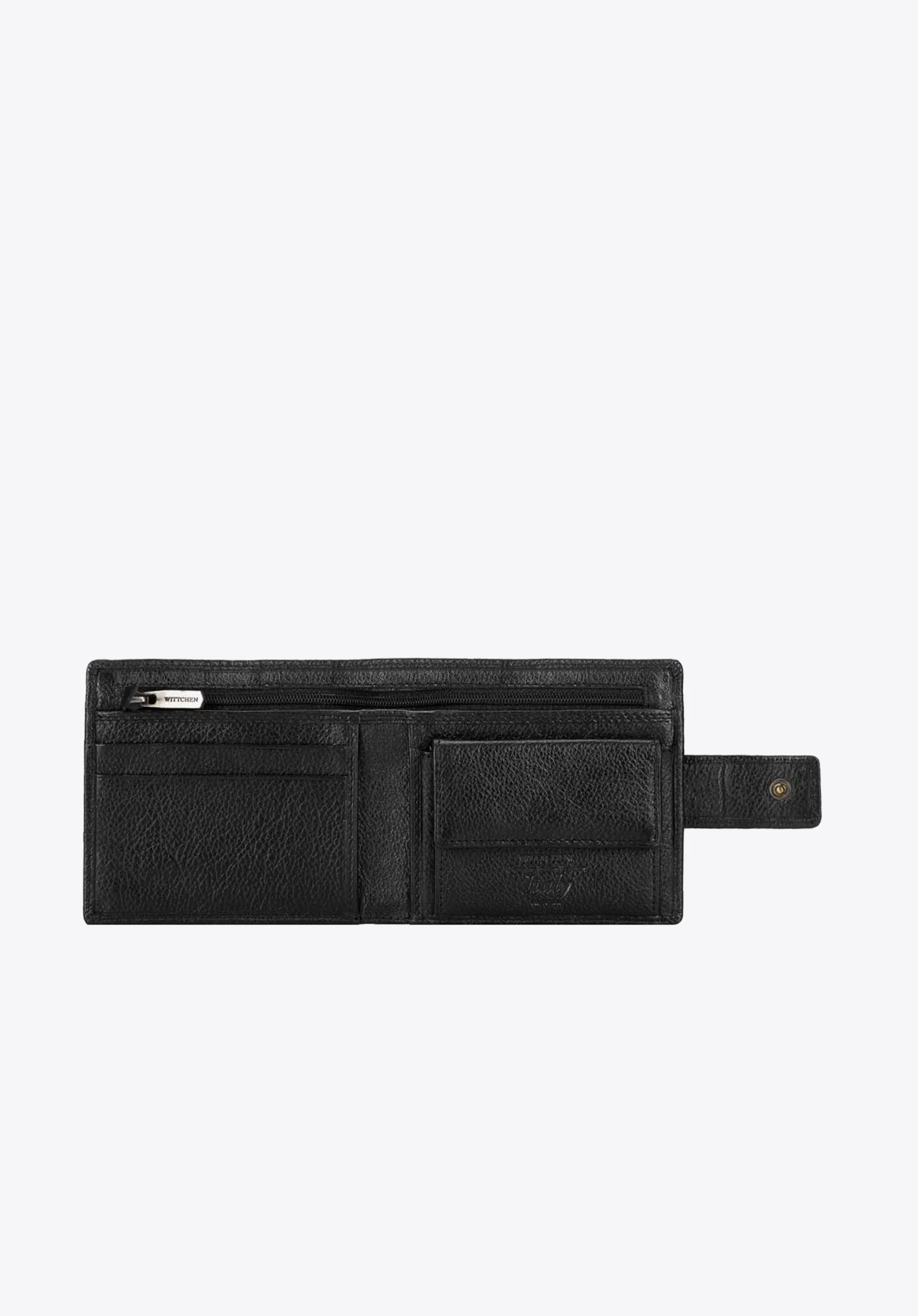 Męski portfel skórzany z zapięciem na napę