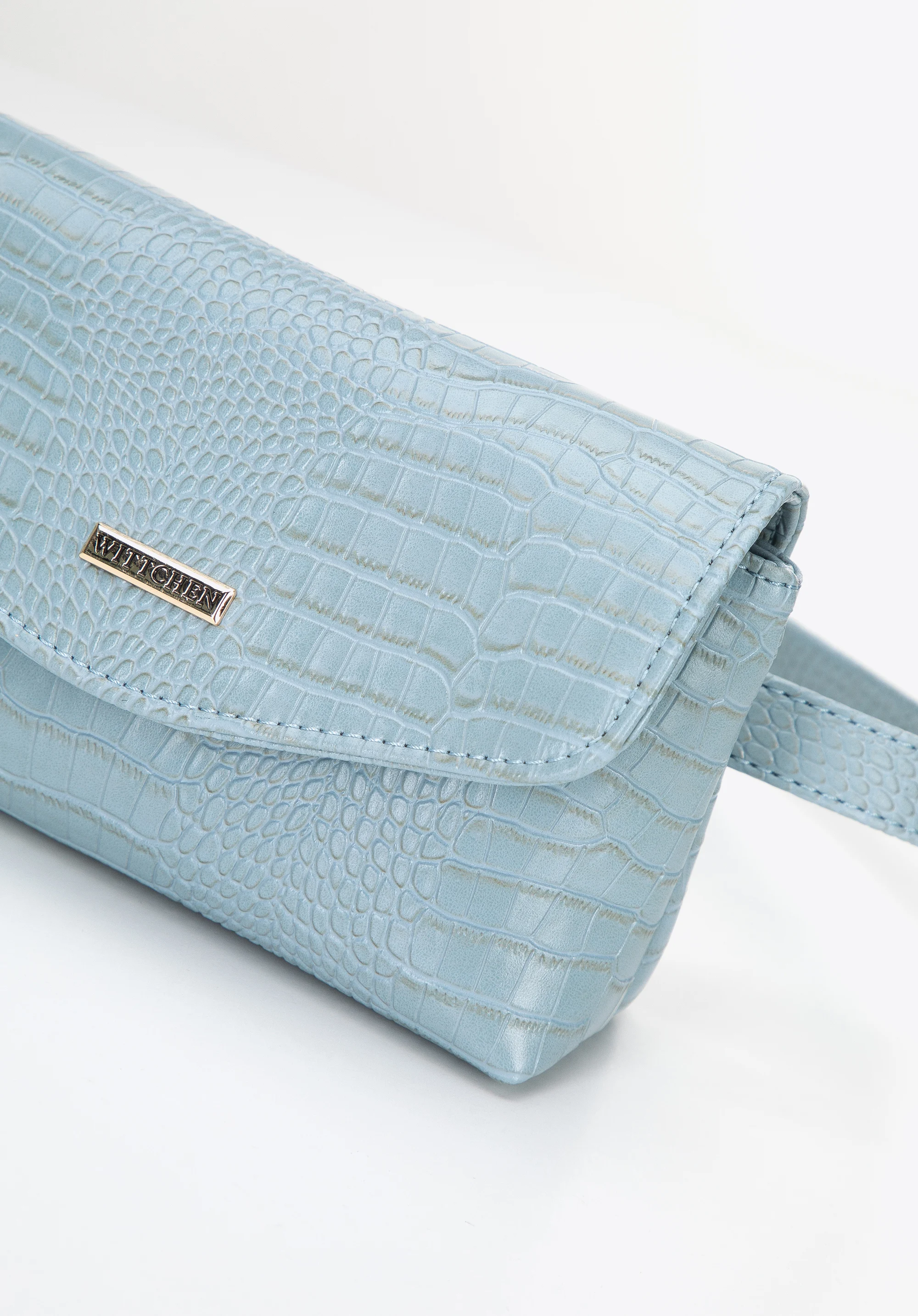 Damska torebka nerka z miękkiej ekoskóry o fakturze croco