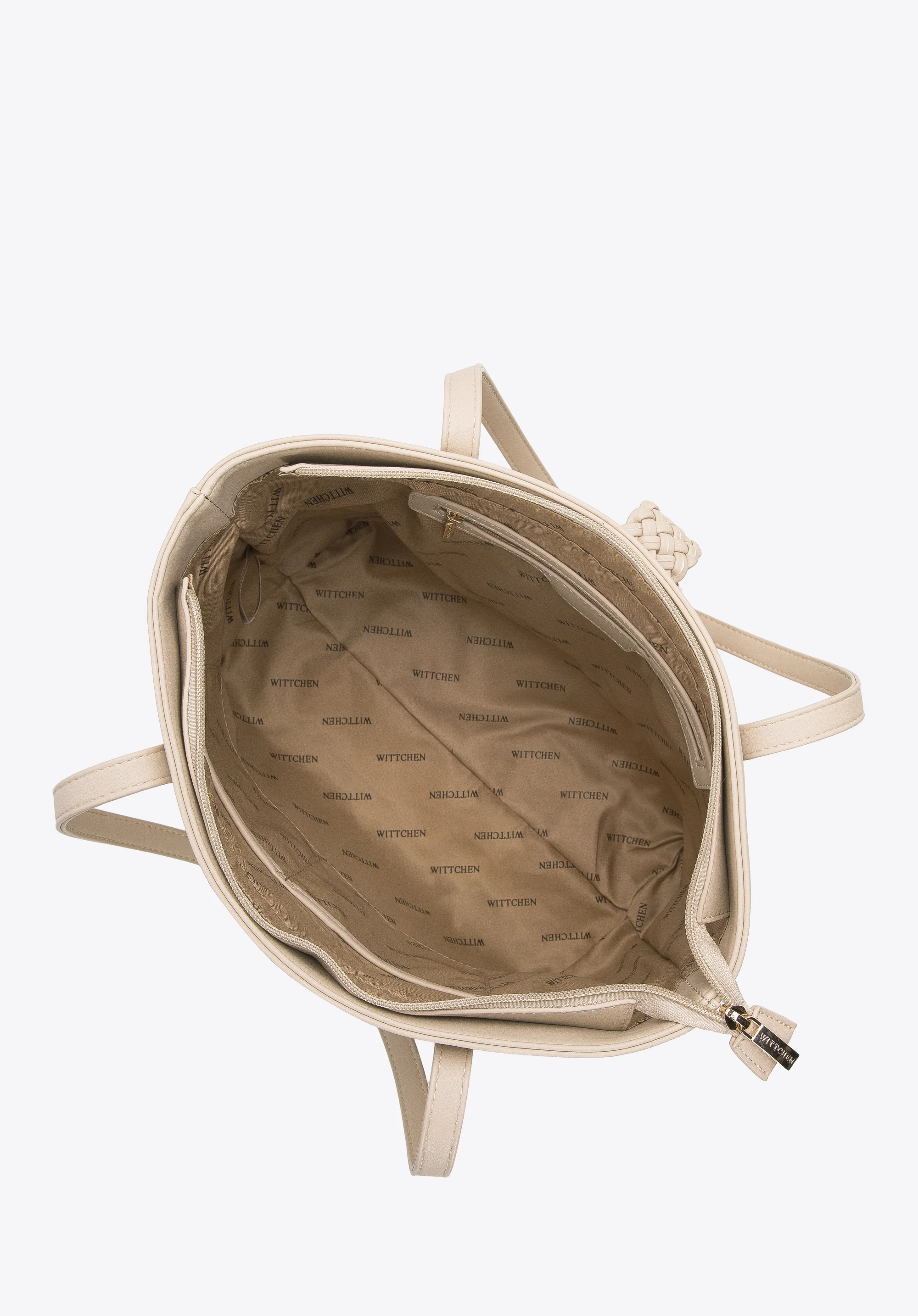 Torebka shopperka z paskiem z plecionki