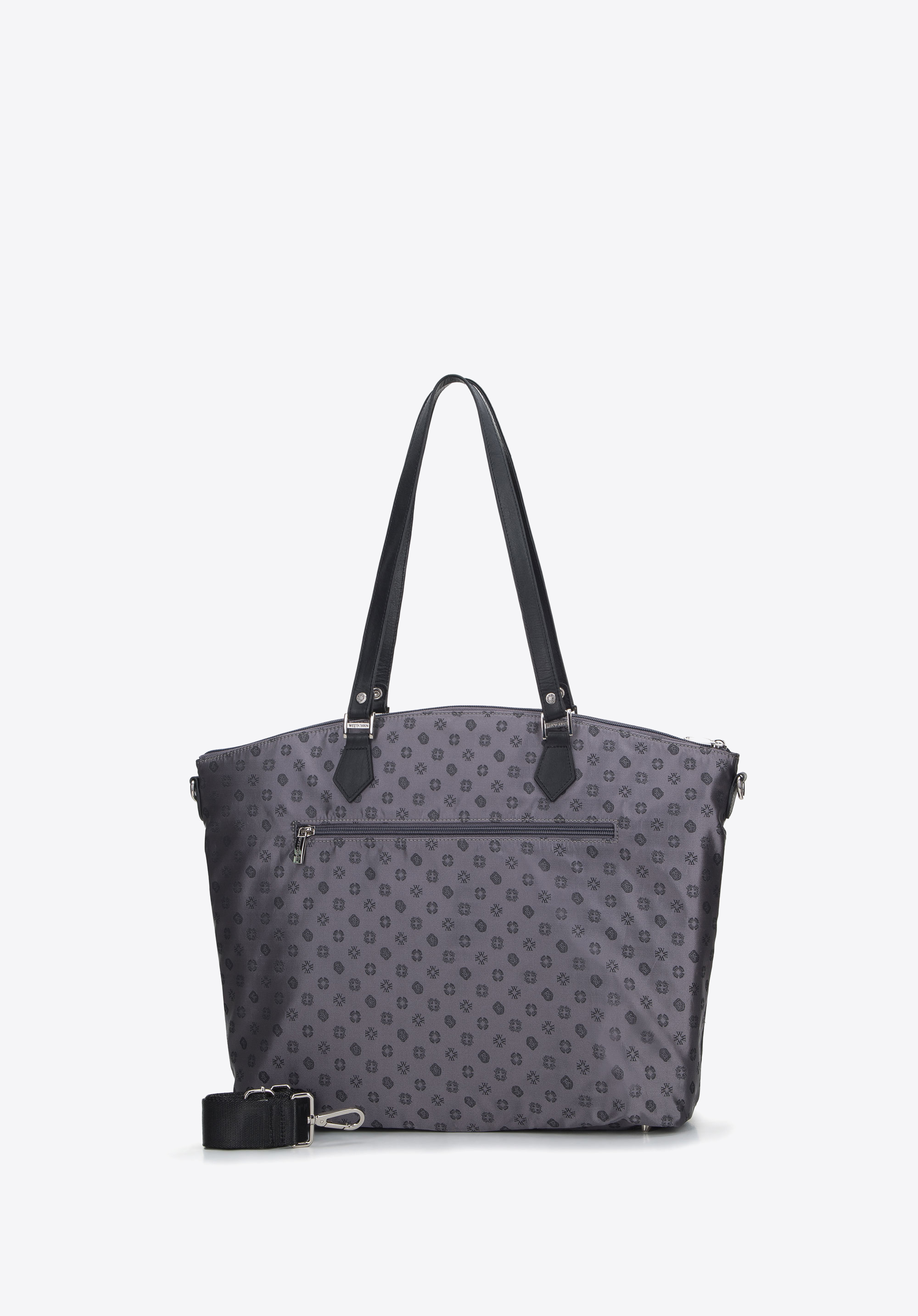 Torebka shopperka z żakardu i skóry