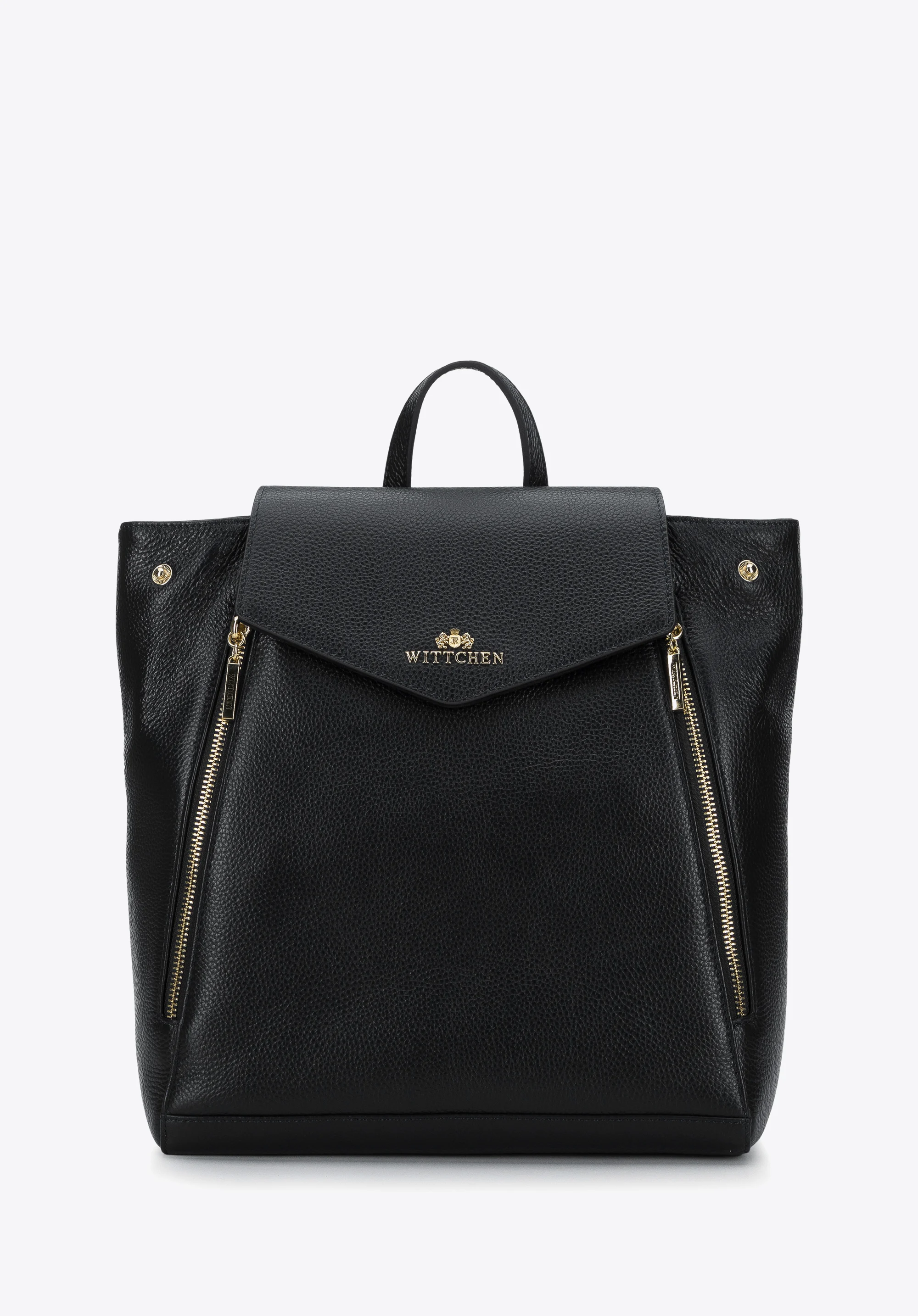 Damski plecak skórzany z pionowymi suwakami