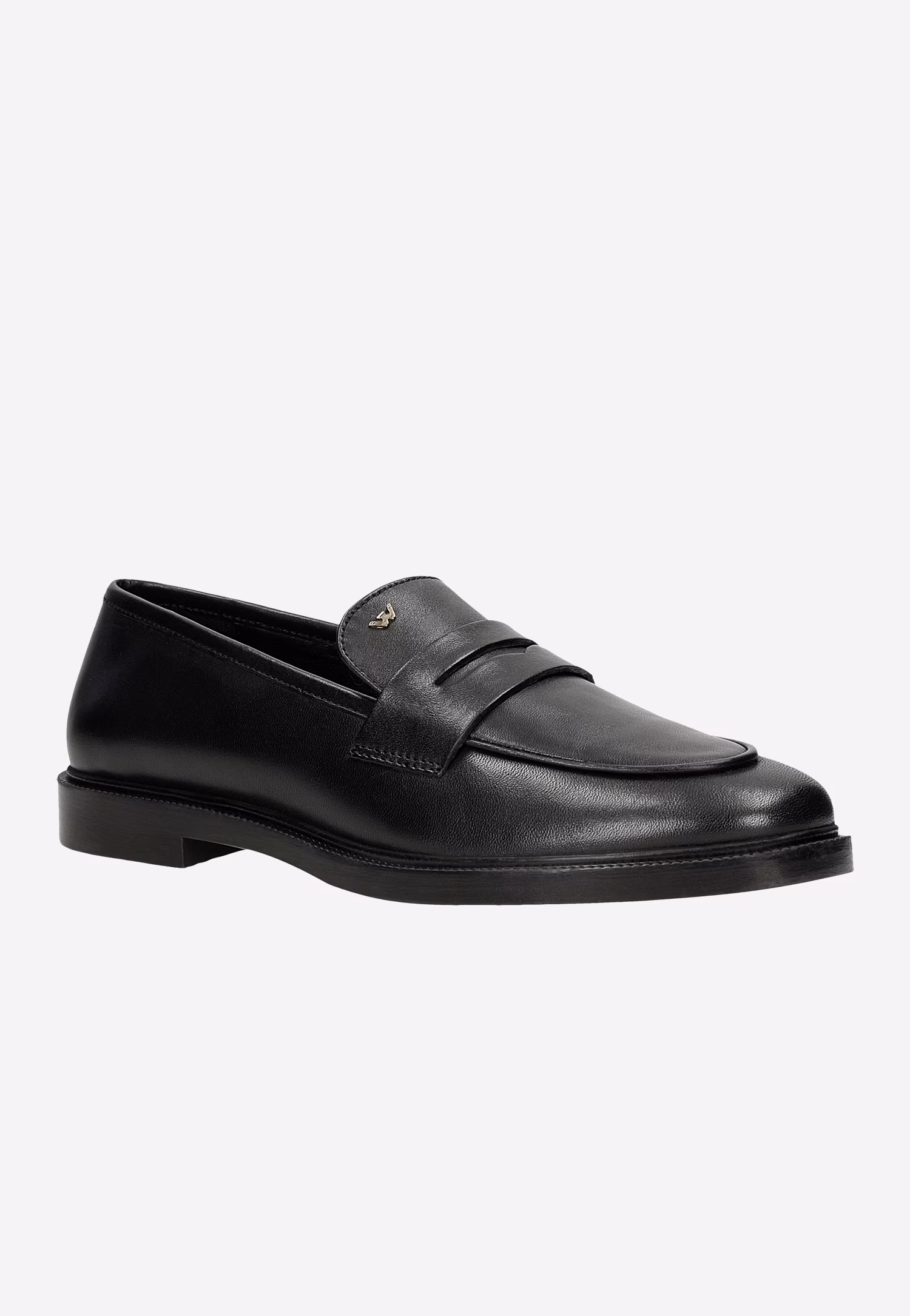 Czarne skórzane mokasyny damskie penny loafers
