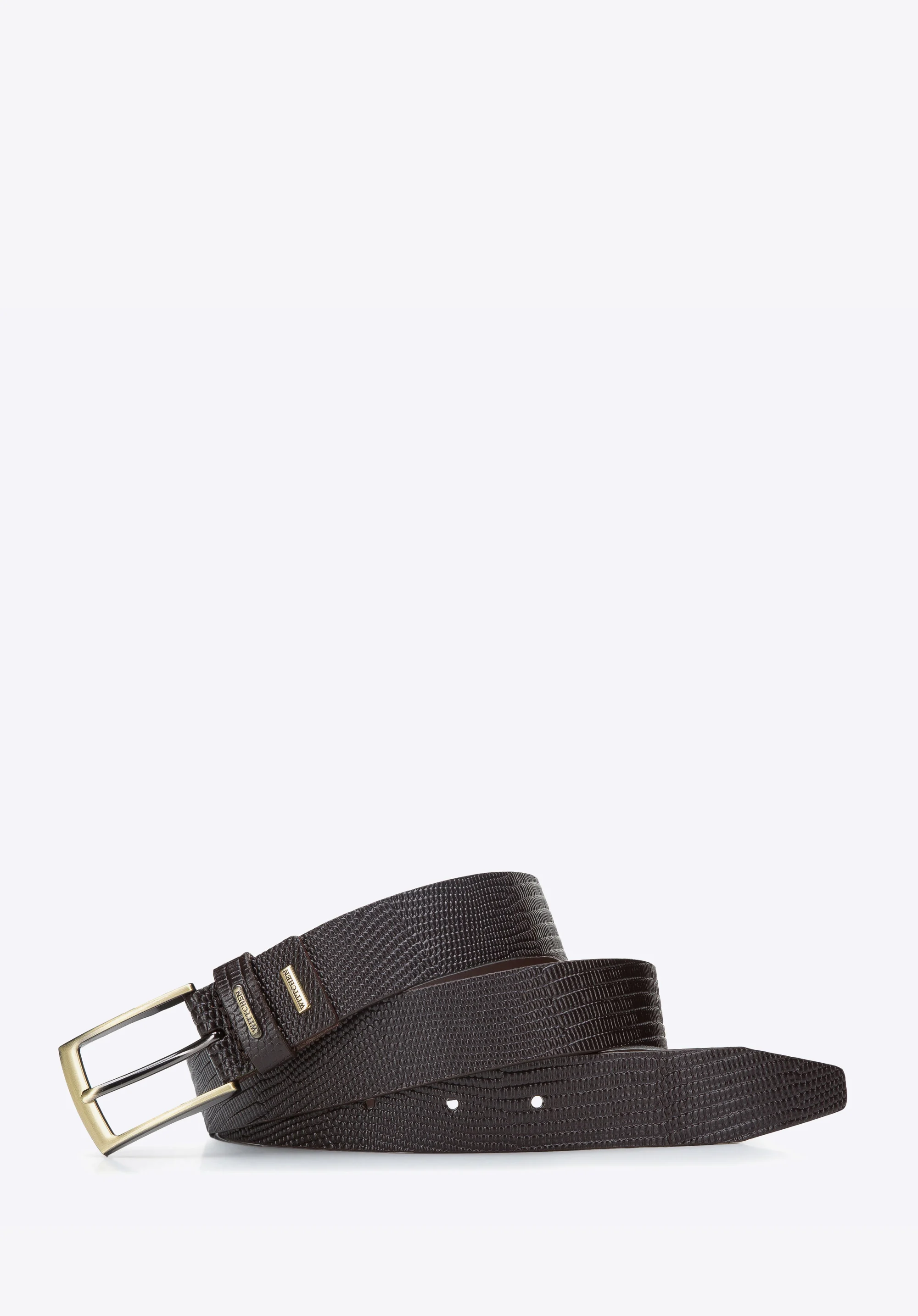 Męski pasek ze skóry o fakturze lizard